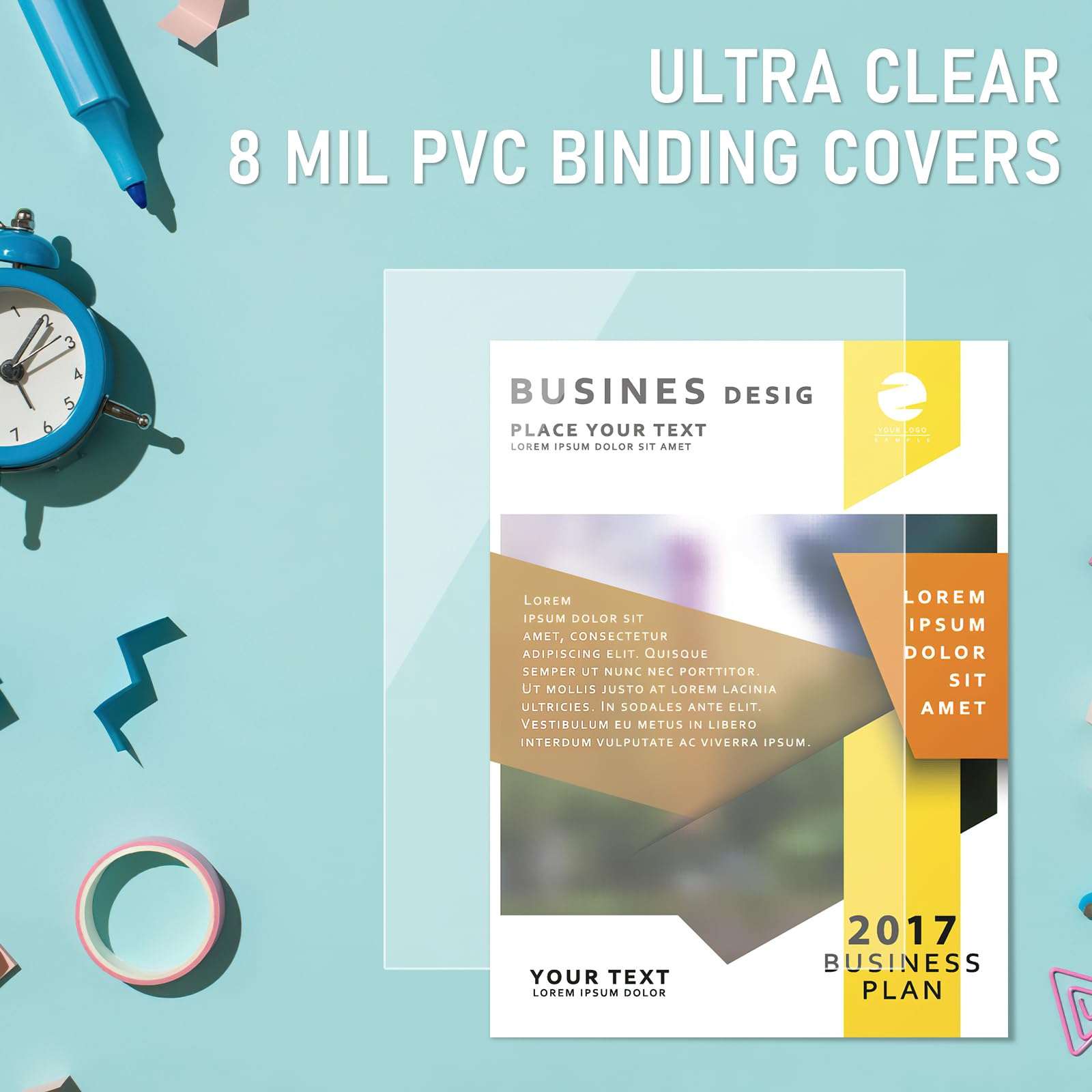 8 Mil PVC Binding Presentation Covers, COIDEA Clear Report Covers for Binding, Book Covers Presentation Document Binding for School Business, 8-1/2 x 11 Inches, Letter Size,50 Pack 6