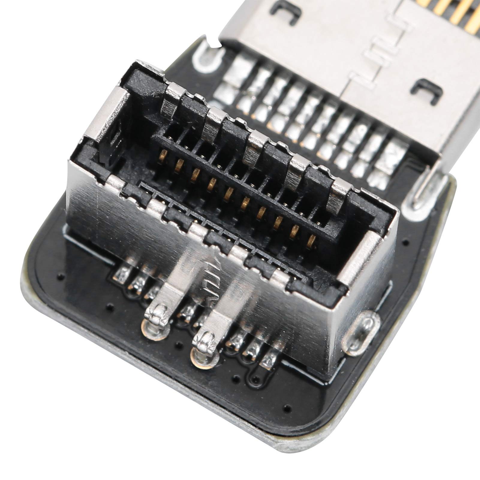 Type-E Adapter, USB 3.1 10G 90 Degree Steering Elbow Adapter Converter Compact and Exquisite PC Motherboard Front Type-E Adapter Header 3