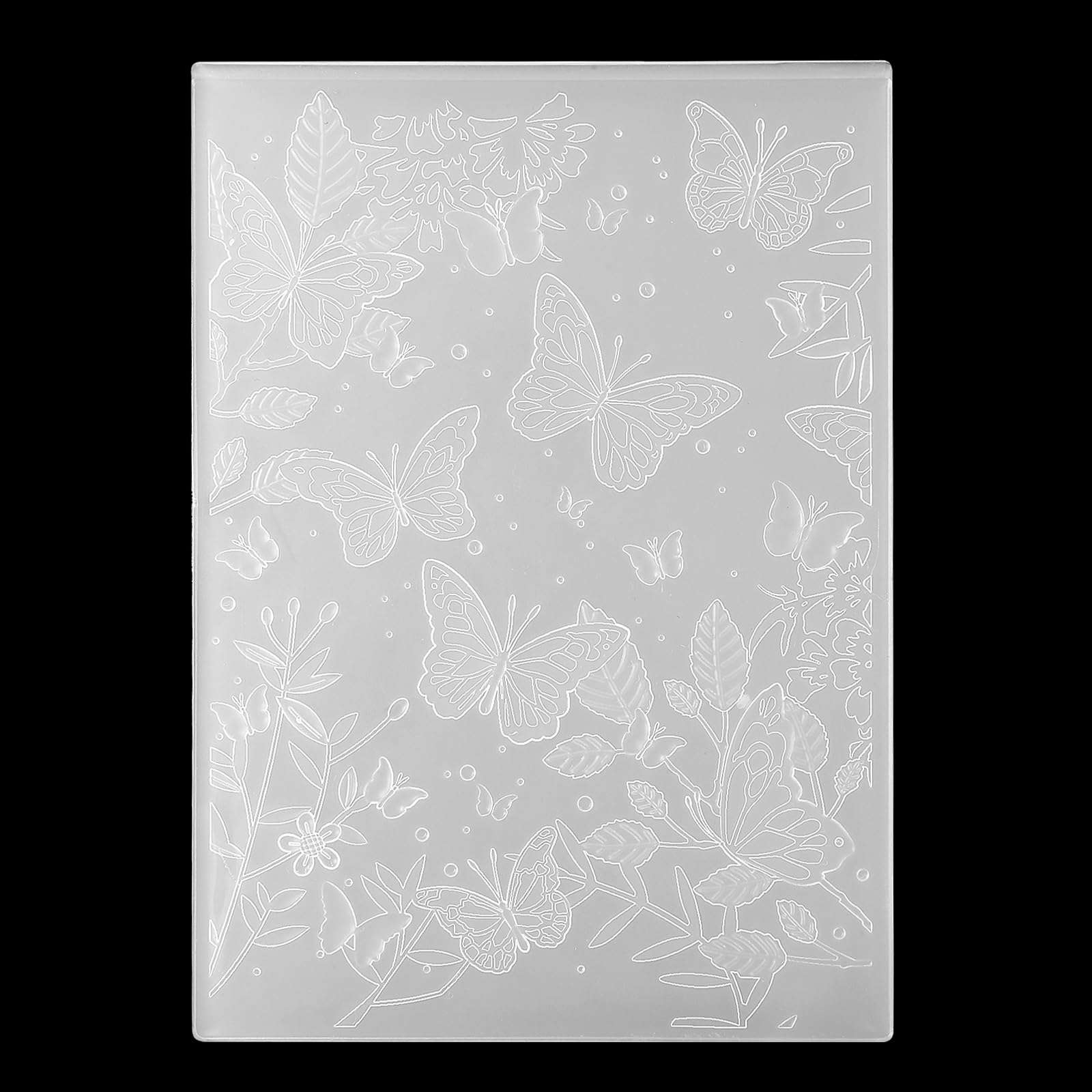 Butterflies 3D Embossing Folder 4 x 6-inch Leaves Background Plastic Embossing Folders Textured Flowers Leaves Embossed Template for Card Making Scrapbooking Paper Crafts 1