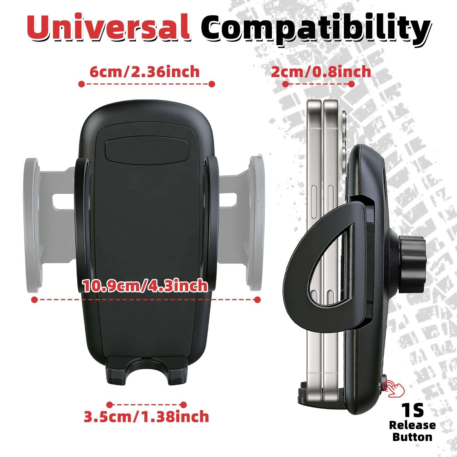 Aigmux Phone Holder with Charging C Port for Ford Bronco 2021 2022 2023 2024 2025, Adjustable Angle 360° Phone Holder for Bronco Accessories (with Charging Stand) 3