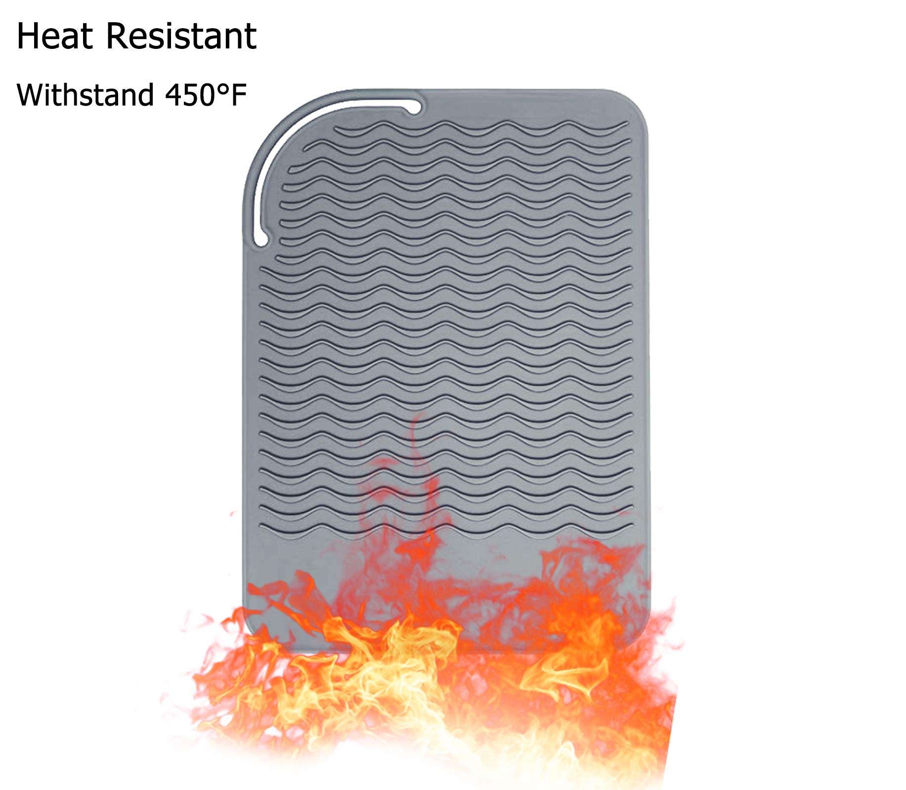 Heat Resistant Silicone Mat for Curling Iron Hair Straightener Flat Iron and Hot Styling Tool 9" x 6.5", Gray 5