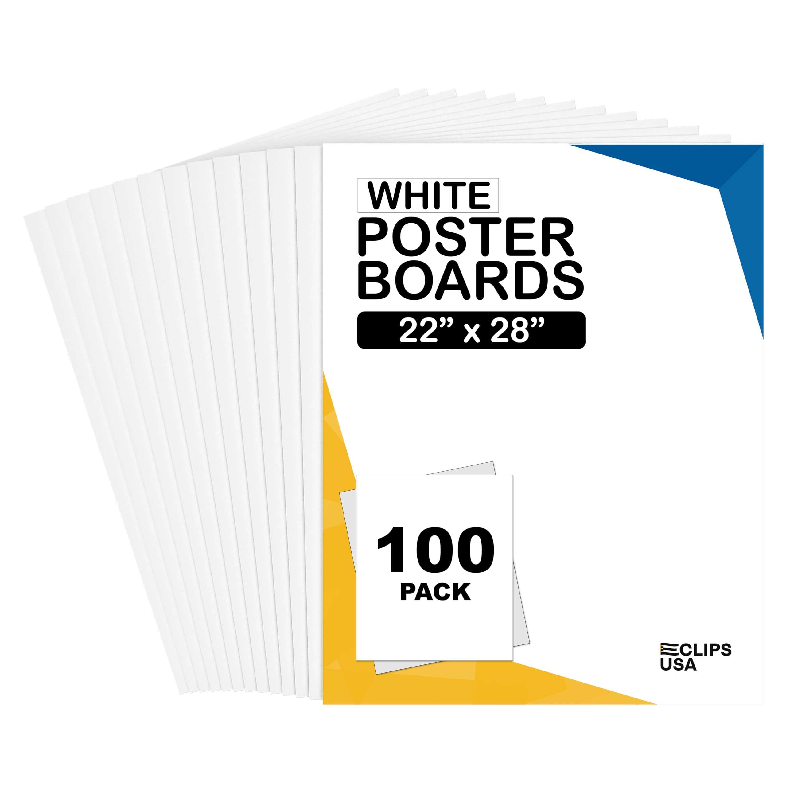 Poster Board, White Poster Paper 22x28, Poster Board, Poster Board Bulk, Large Poster Board, School Supplies, 100 Pack (White, 22 x 28) 1