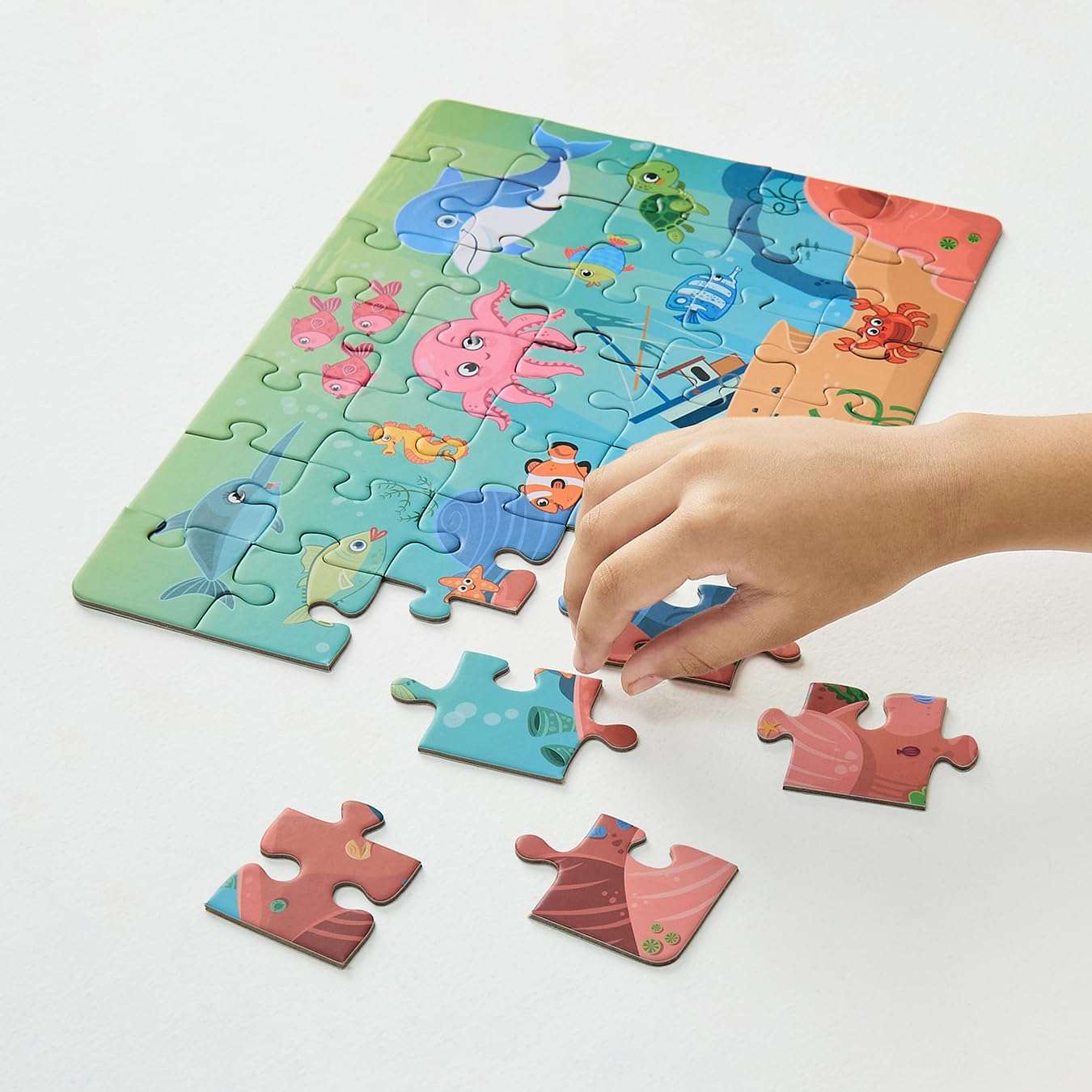 Amazon Brand - Jam & Honey 4 in 1 Adventure - Puzzles for Kids | 35-Piece Puzzles | Educational Toy for Cognitive Development | Vibrant Colors 4