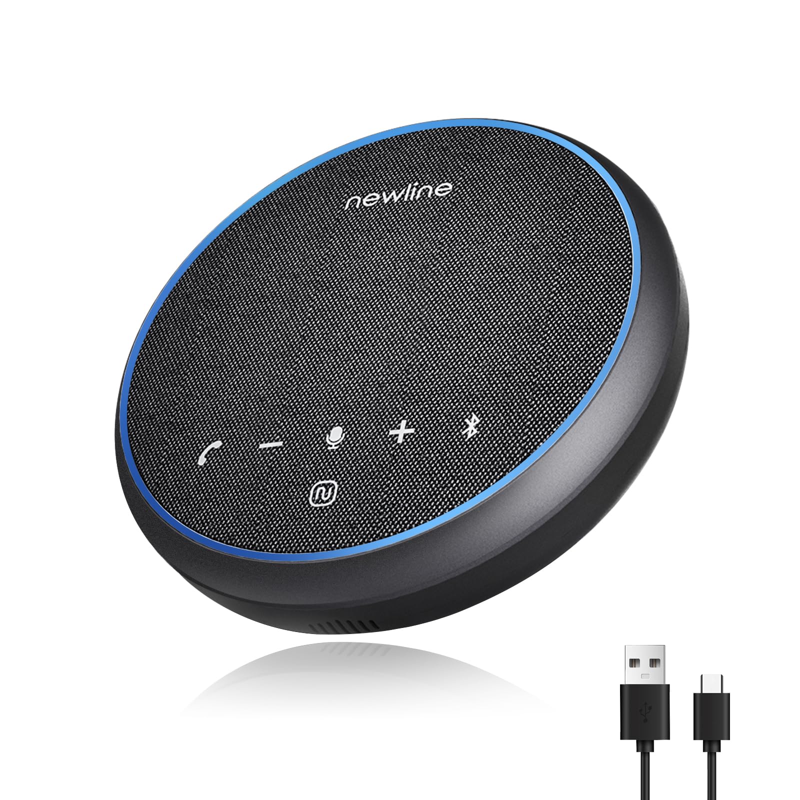 N newline 4K HD PC Webcam-NewEye 60 & Conference Speaker & Bluetooth Microphone,360° Voice Pickup, AI Noise Reduction-Newpie 6