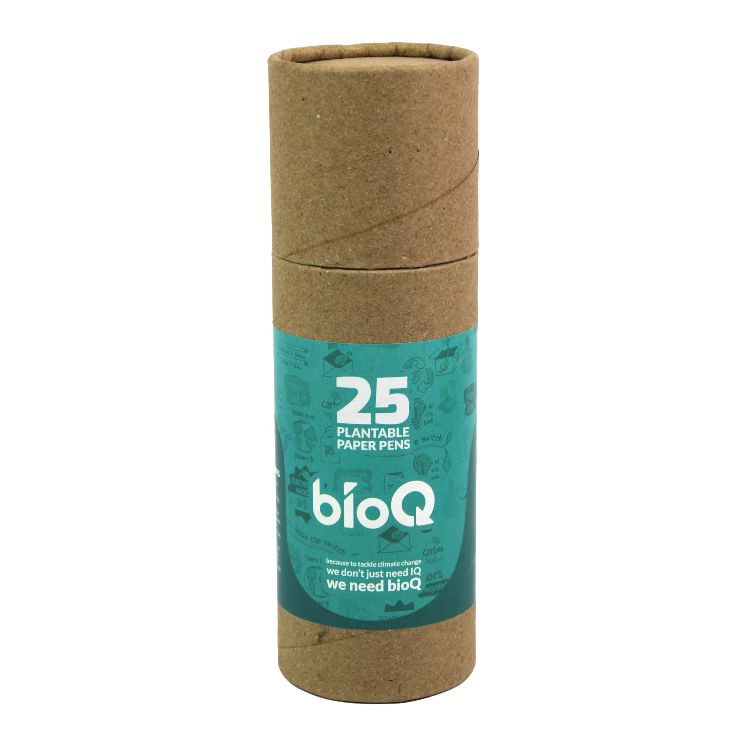 bioQ Box Of 25 Plantable Seed Pens|Eco Friendly Box For Offices|Recycled Paper Bulk Packaging|Grow Plants From Pens|100% Bio-Degradable Pen Body,Blue 2