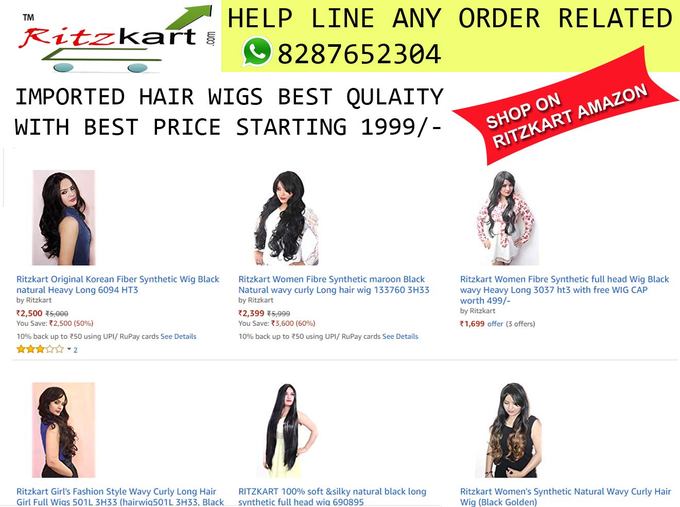 Ritzkart Soft & Silky Natural Hair Wig 32 Inch Long & Wavy Golden Brown Hair Synthetic Women Wig 0791, Black, 6