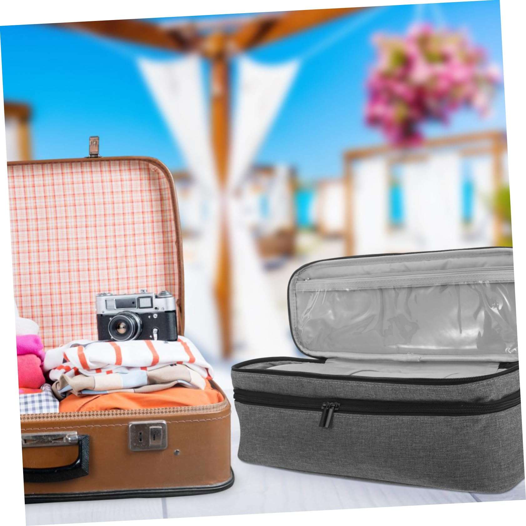 ANDRESLAD Hair Dryer Bag Hair Dryer and Curler Travel Case Organized Hair Tool Storage Bag for Travel Hair Dryer Bag Travel 6