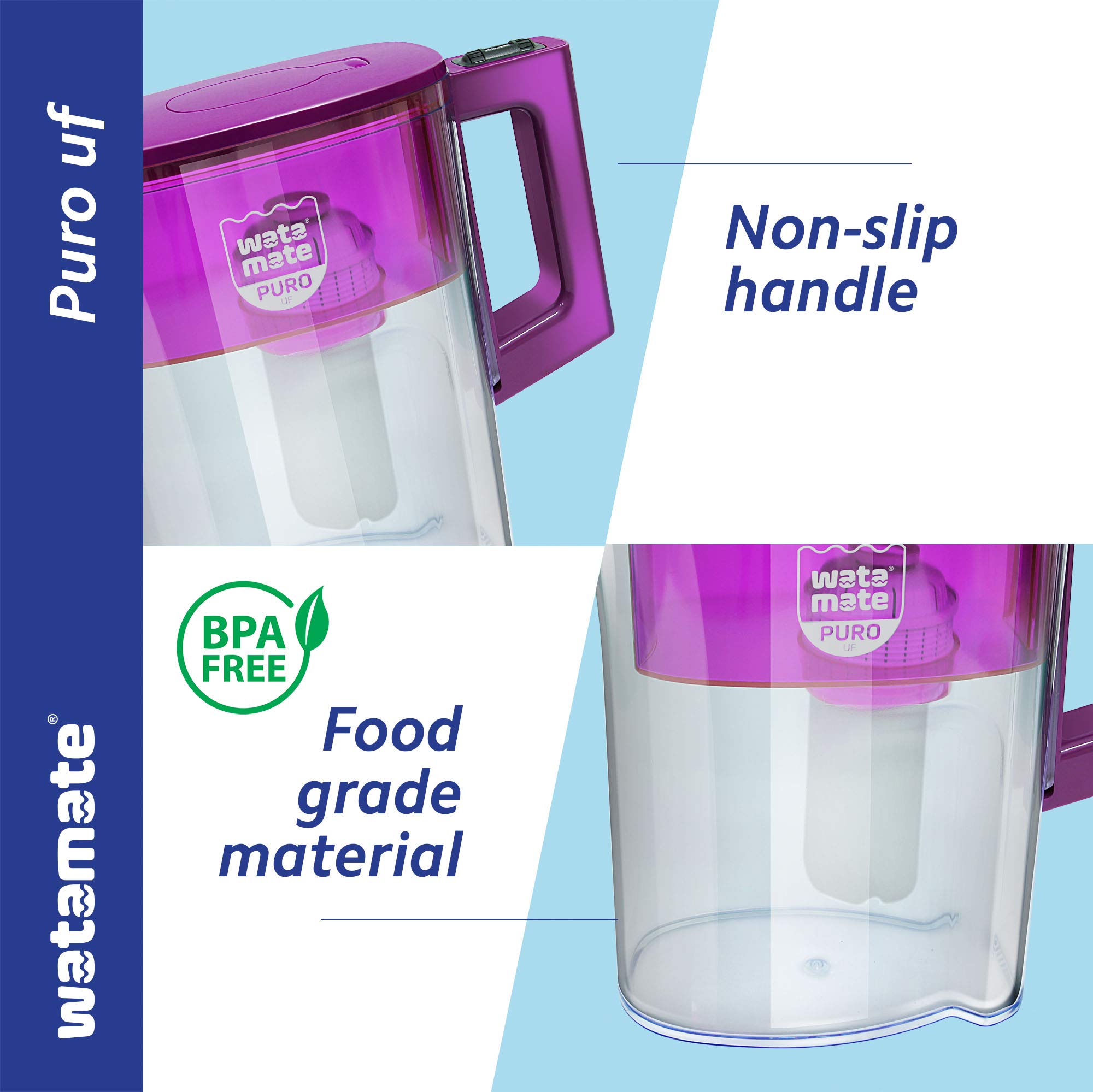 Watamate BPA Free Plastic Puro-Fil Cartridge for 2.6L Puro Water Filter Jug 5