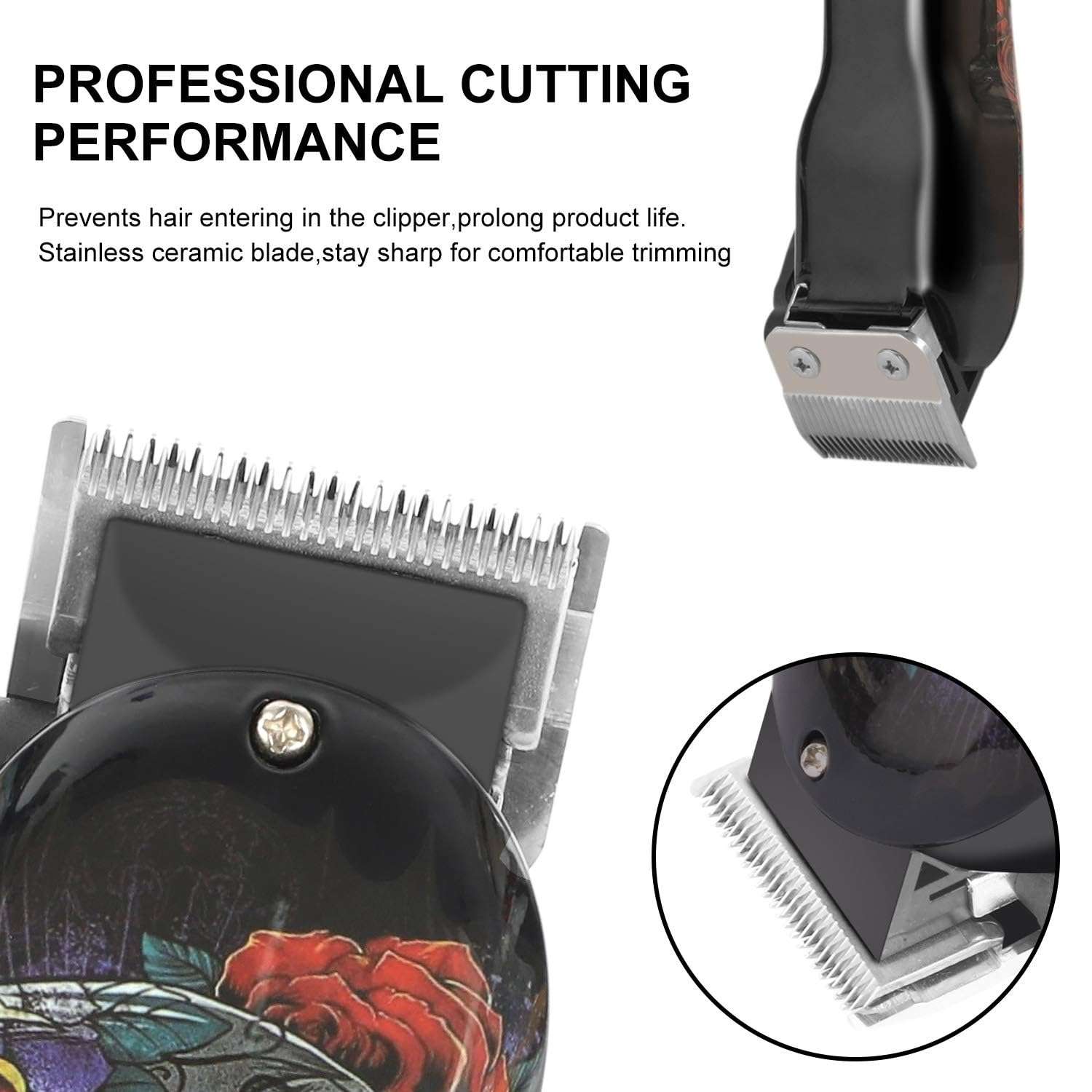 IAS KM-735 Professional Powerful Cordless Retro Hair Cutter Electric Salon Beard Trimmer Hair Cutting Machine 2200mAh Lithium Battery 5