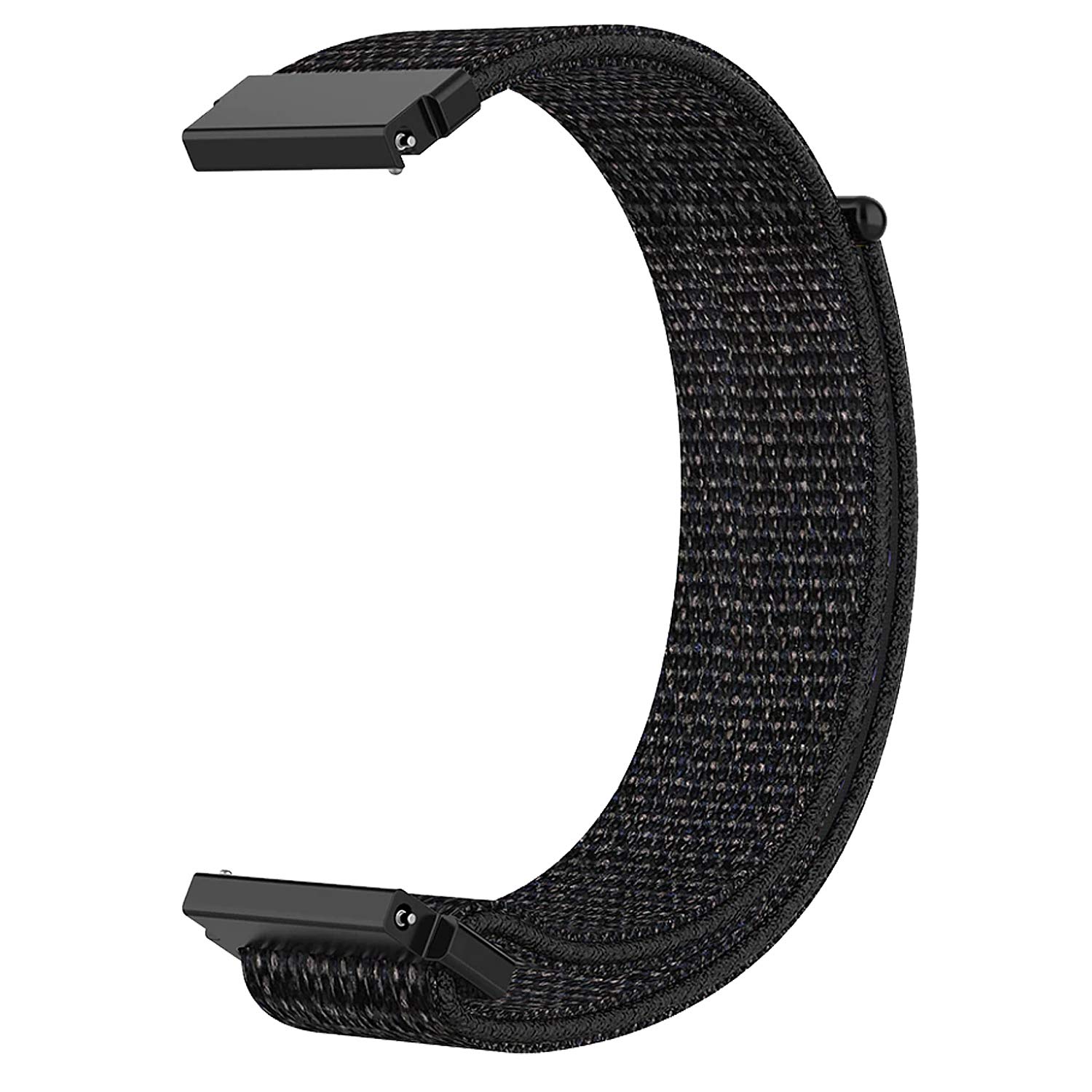 ACM Watch Strap Nylon Soft Loop Compatible with Noise Noisefit Agile 2 Buzz Smartwatch Sports Band Black 3