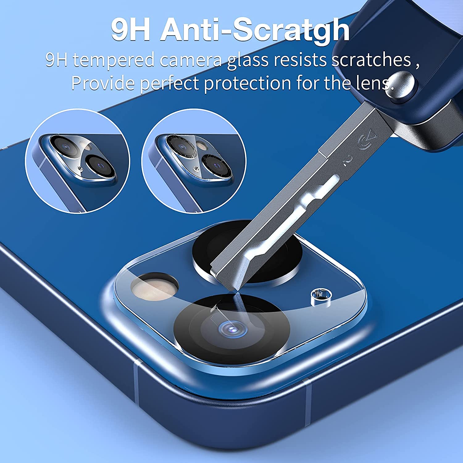 Kite Digital Compatible with [Pack of 2] iPhone 13 Mini Back Camera Lens Protector Tempered Glass - Full Camera Coverage Smooth Finish with Easy Installation Kit 4