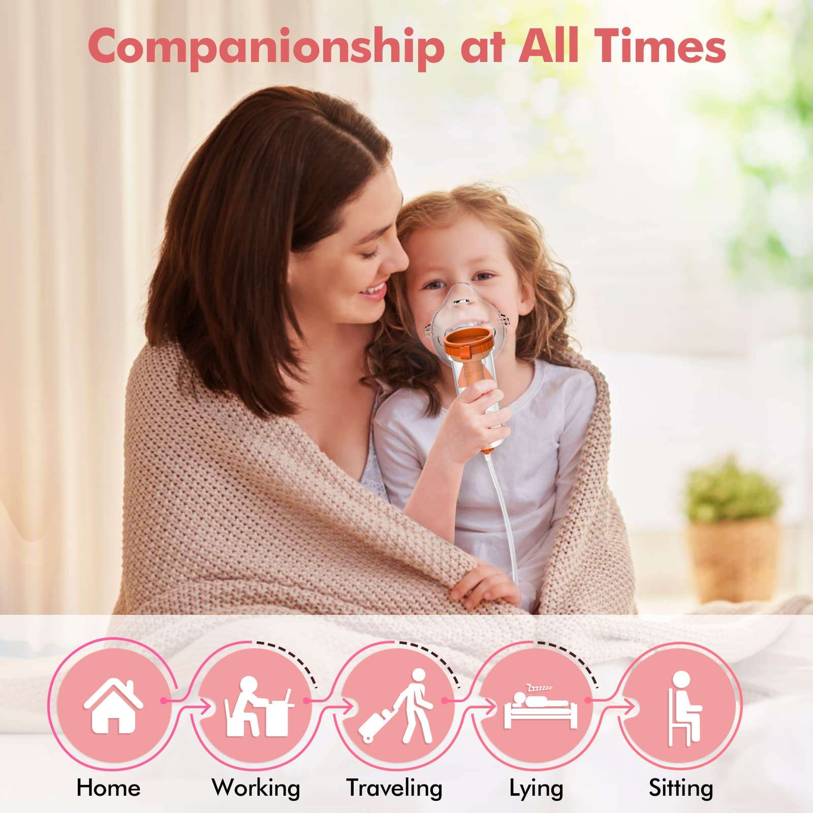 Nebulizer Machine for Adults,Desktop Jet Nebulizer for Home and Travel,Nebulizer for Kids with A Set of Accessories 6