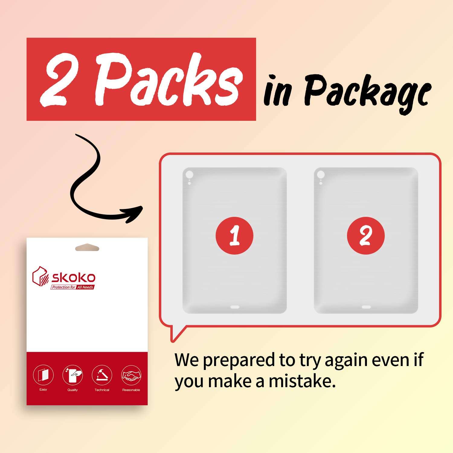 skoko [2 Pack Transparent Matte Back Protector Compatible with iPad Pro 11-inch M4 7th Gen Released in 2024, Easy Installation, Matte Clear Skin/Case-Friendly 4