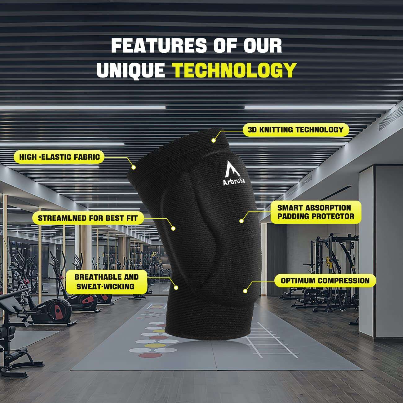 Volleyball Knee Pads for Men Women Boy Girl , Knee Protector Knee Supporter . Knee compression Sleeve with high Protection Cushion for Volleyball ,Running ,House Cleaner , Worker , Weight lifting , Dancer 3