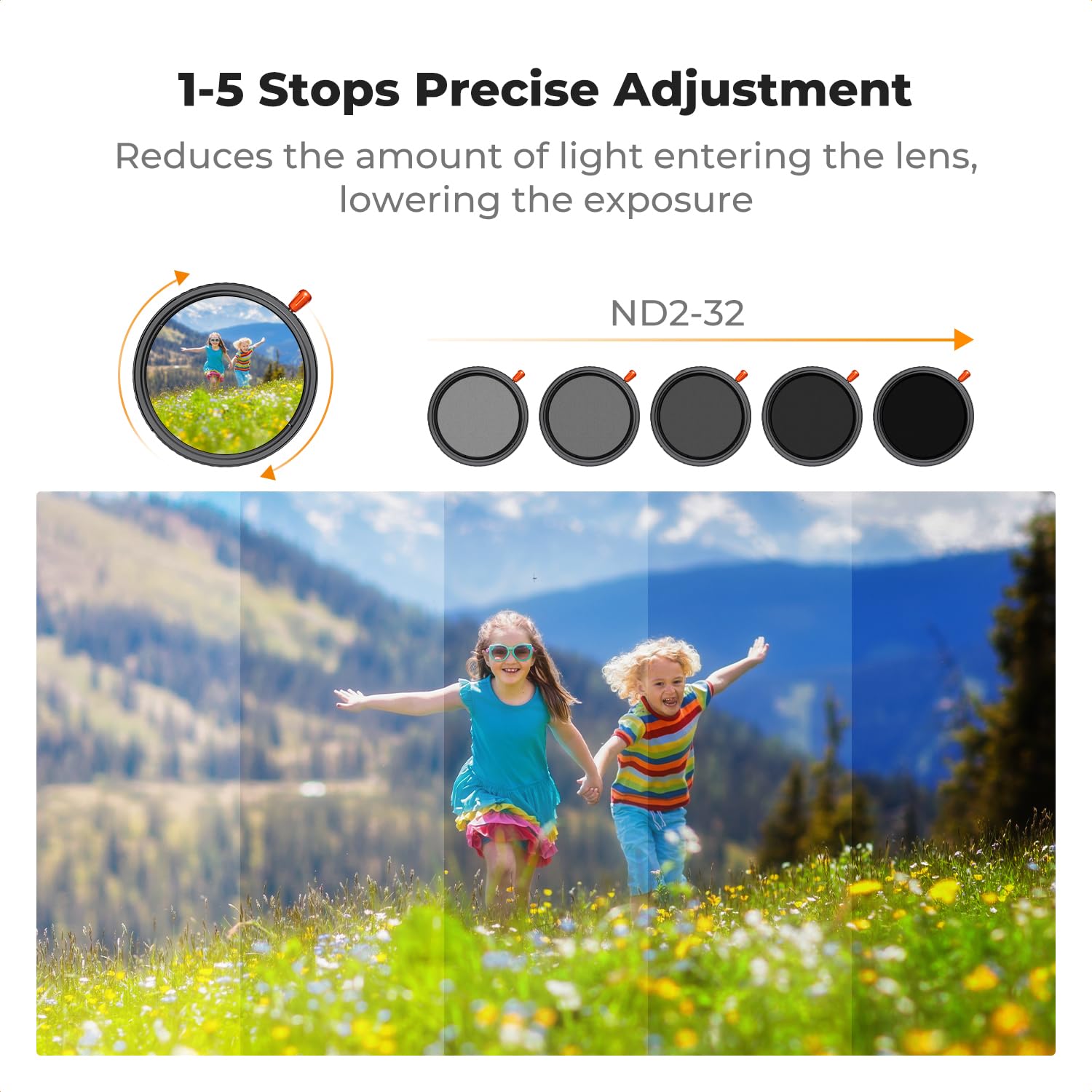 K&F CONCEPT 37mm Black Diffusion Mist Effect 1/4 & Variable ND2-32(1-5 Stops) & Circular Polarizing Filter CPL-in 1 Lens Filter with 18 Multi-Coatings for Camera Lenses (K-Series) 6