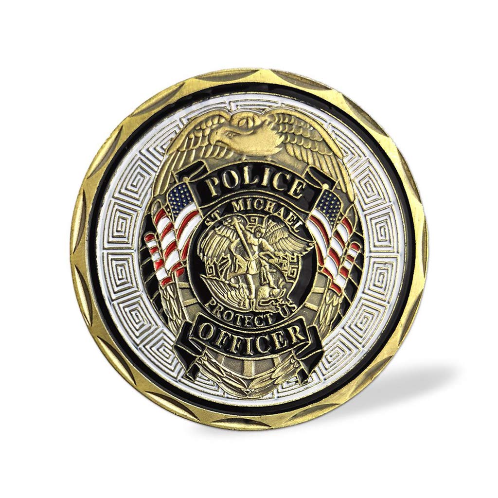 St. Michael Patron Saint of Police Officers Prayer Law Enforcement US Military Challenge Coin 3