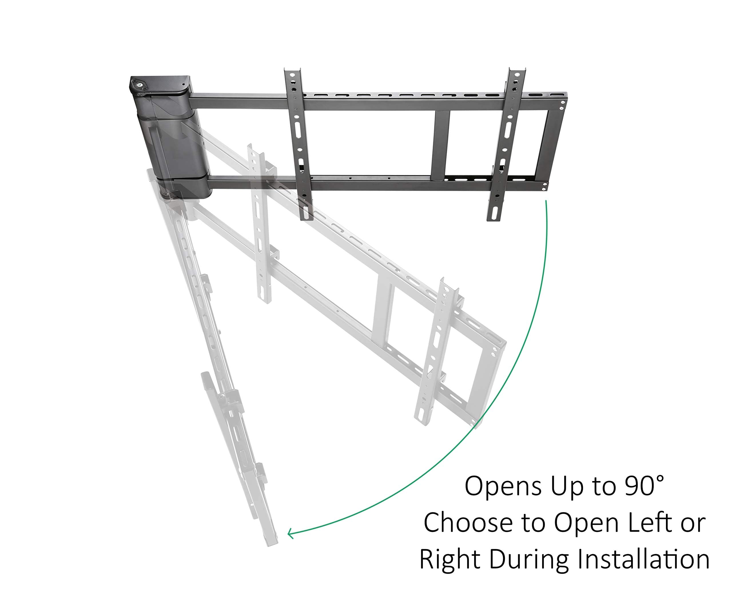 ynVISION.DESIGN Motorized Swing Out Wall Mount Bracket for 32" - 75" TV with Remote Control | Swivels Up to 90 Degrees | Compatible w/Samsung, LG, or Universal Remote (Pack of 1) 2