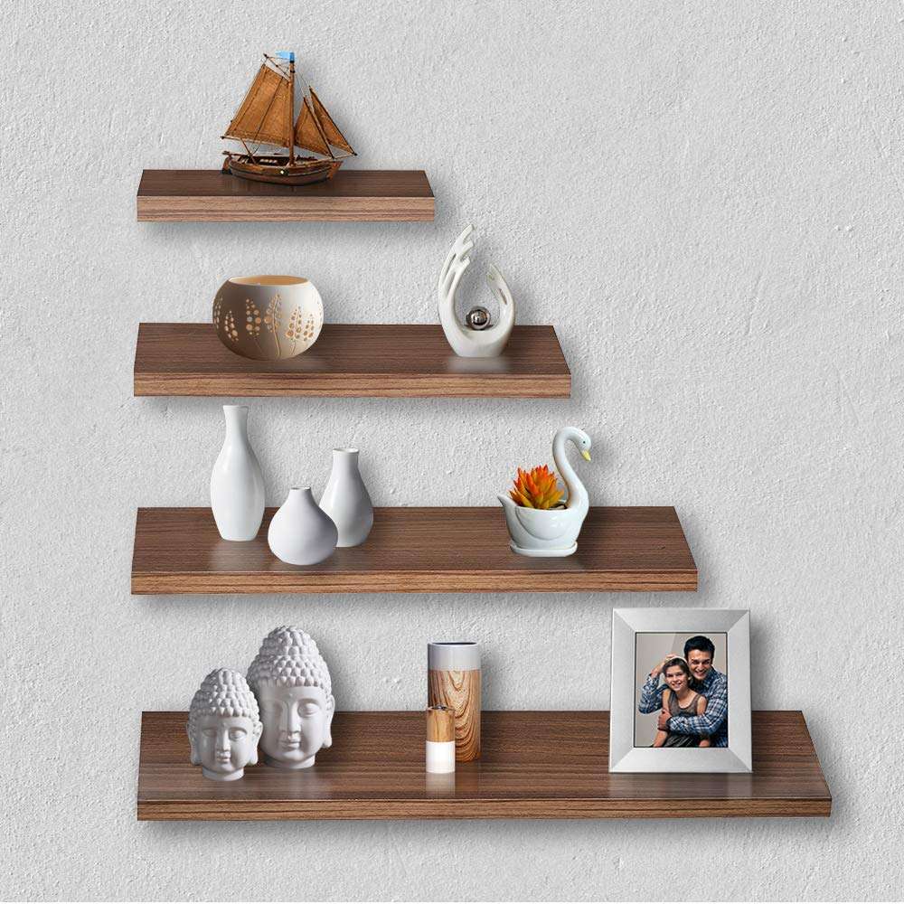 A10 Shop Delta S1 Home Decor Wall Shelf/Rack-Set of 4 (Matt Finish) (Walnut) 1