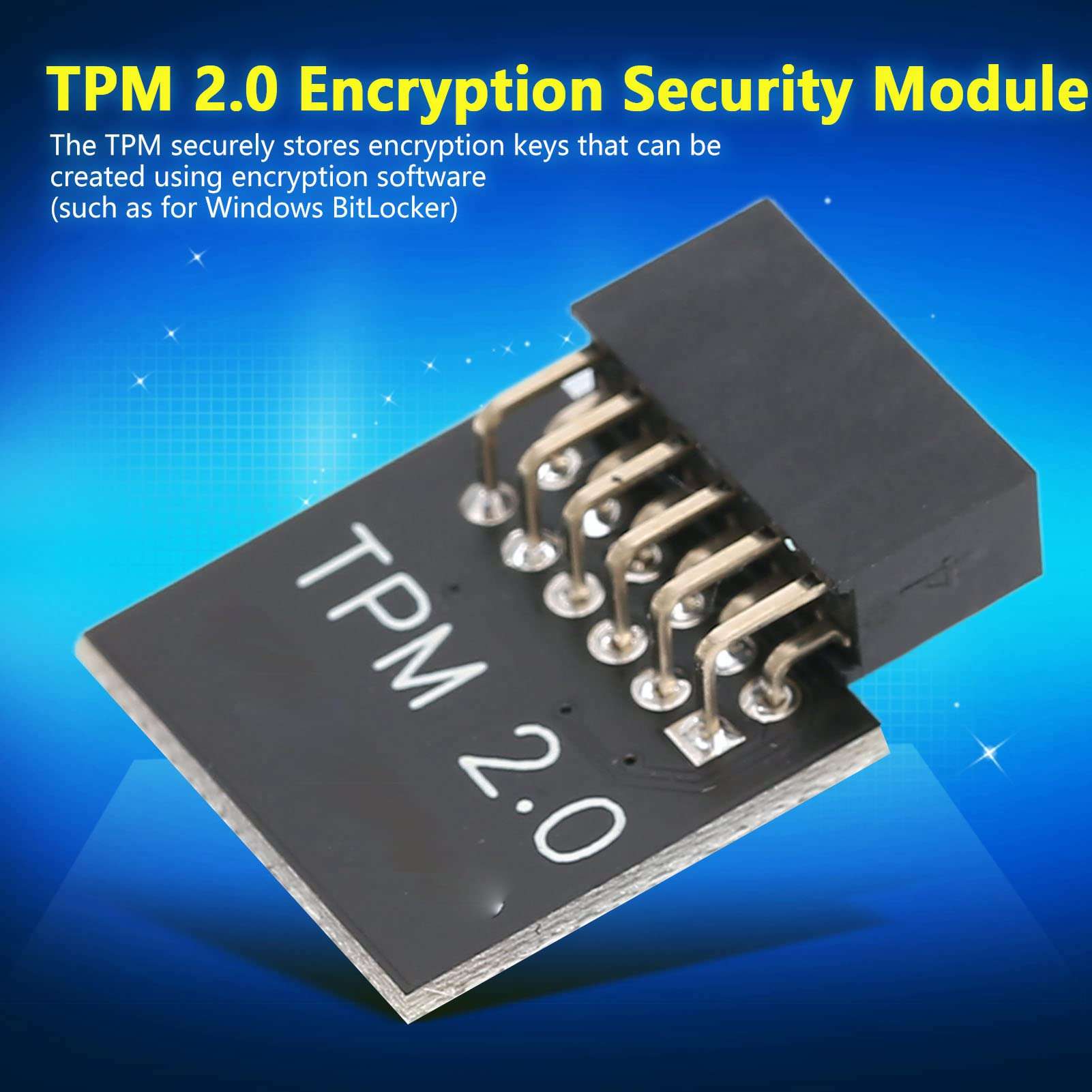 GOWENIC TPM 2.0 Encryption Security Module, TPM2.0 Module TPM SPI 12Pin Module Compatible with Win 7 8.1 10 System, for Gigabyte Motherboard 3