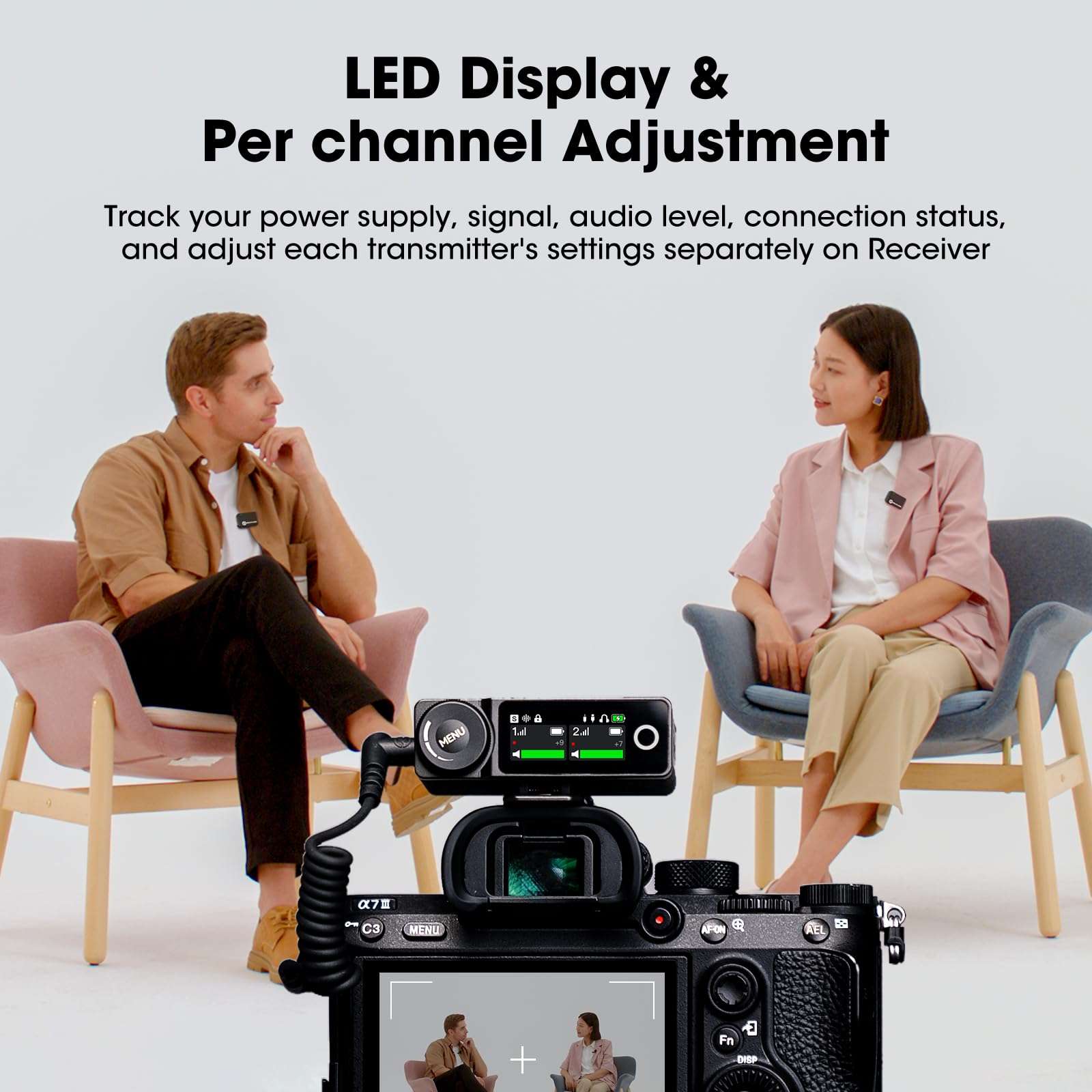 Hollyland Lark Max Wireless Lavalier Microphone System for Pro Recording with Advanced ENC, 24bit, 22H Duration, 820ft(250m) Range, Compatible with DSLR Camera, iPhone, Android, PC-Black 5