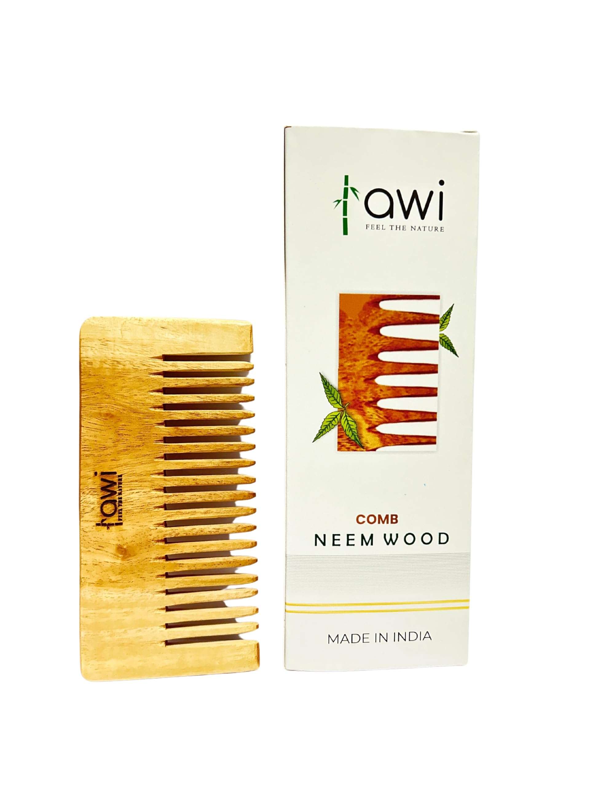 Awi Kacchi Neem Wooden Comb - Pack of 3 Soaked In Neem Oil For Multi-Actions - Detangling, Frizz Control & Shine,Suited for Hair Growth, Hair fall & Dandruff Control For All Hair Types 5