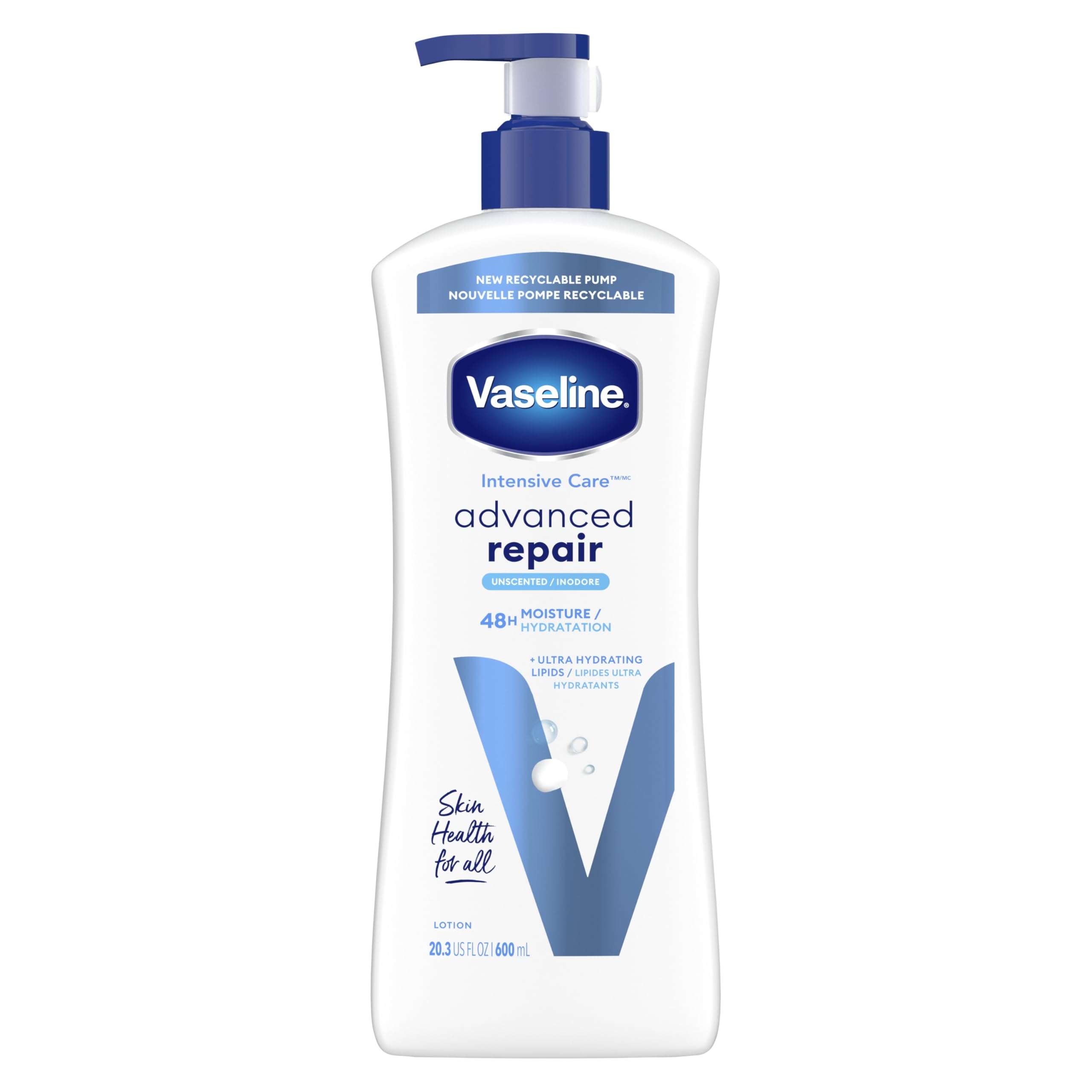 Vaseline Intensive Care Body Lotion Advanced Repair Unscented for Dry Skin Lotion Made with Ultra-Hydrating Lipids and Vaseline Jelly That Repairs Extremely Dry Skin 20.3 oz 1