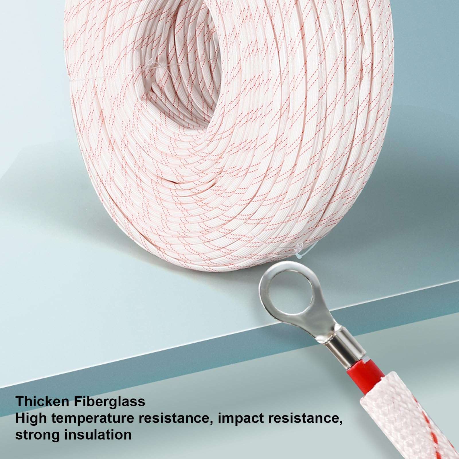 Cable Braid Sleeving 12mm x 100m Insulation Sleeve Glassfiber PE Coating, Electrical Wire Harness Household Equipment for Electric Heating Devices 6