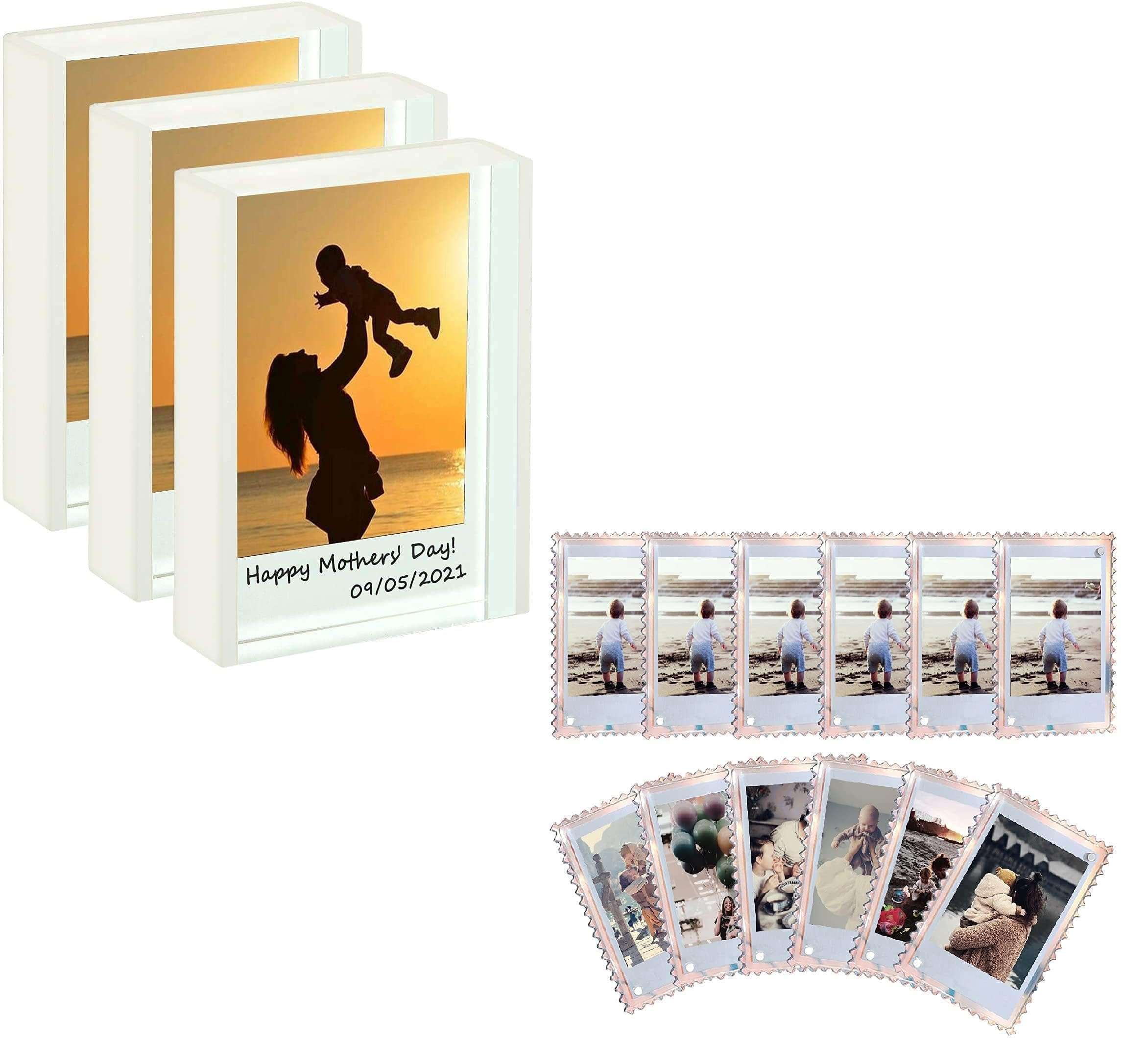 WINKINE Instax Photo Frame White 3 Packs + Polaroid Picture Frame Megnet 12Packs 1