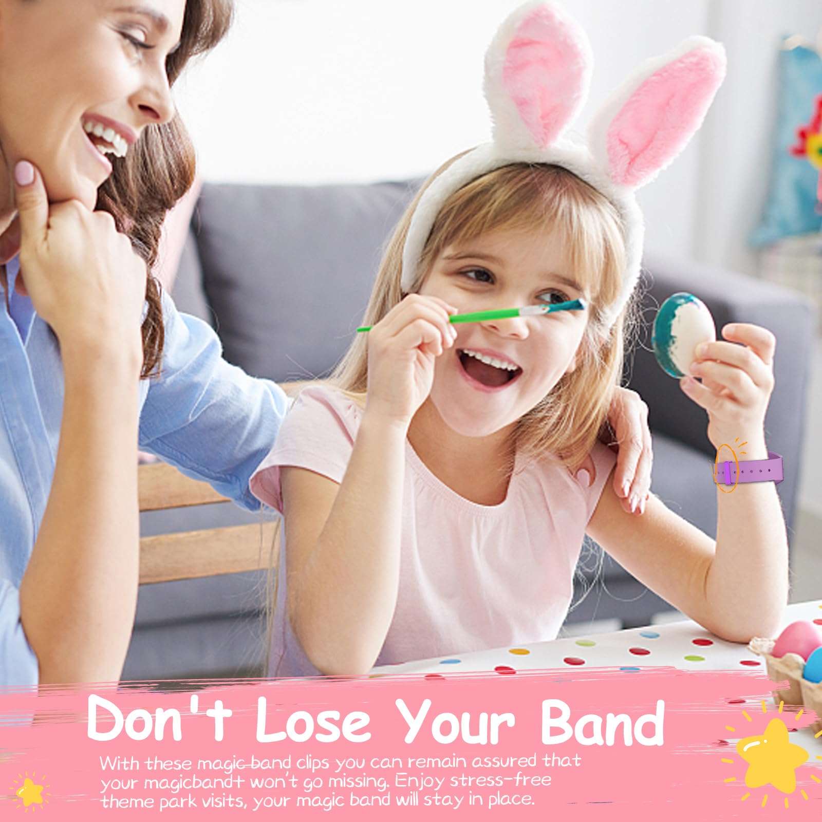 3 Pack Compatible with Magic Band Plus Charger & 6 Pack Locks, 3.3FT Replacement Charger Only Compatible with Disney-Magic Band+, Multi-Color Security Clips Protectors 4