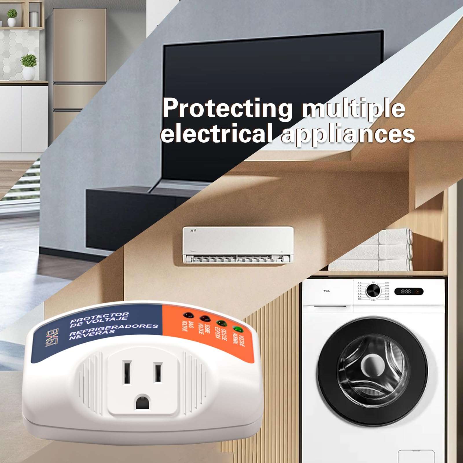 BXST One Outlet Plug in Voltage Protector for Home Protects Against High and Low Voltage Surge Protector for Refrigerator/TV/PC 120V 1800W (1 Pack)… 3