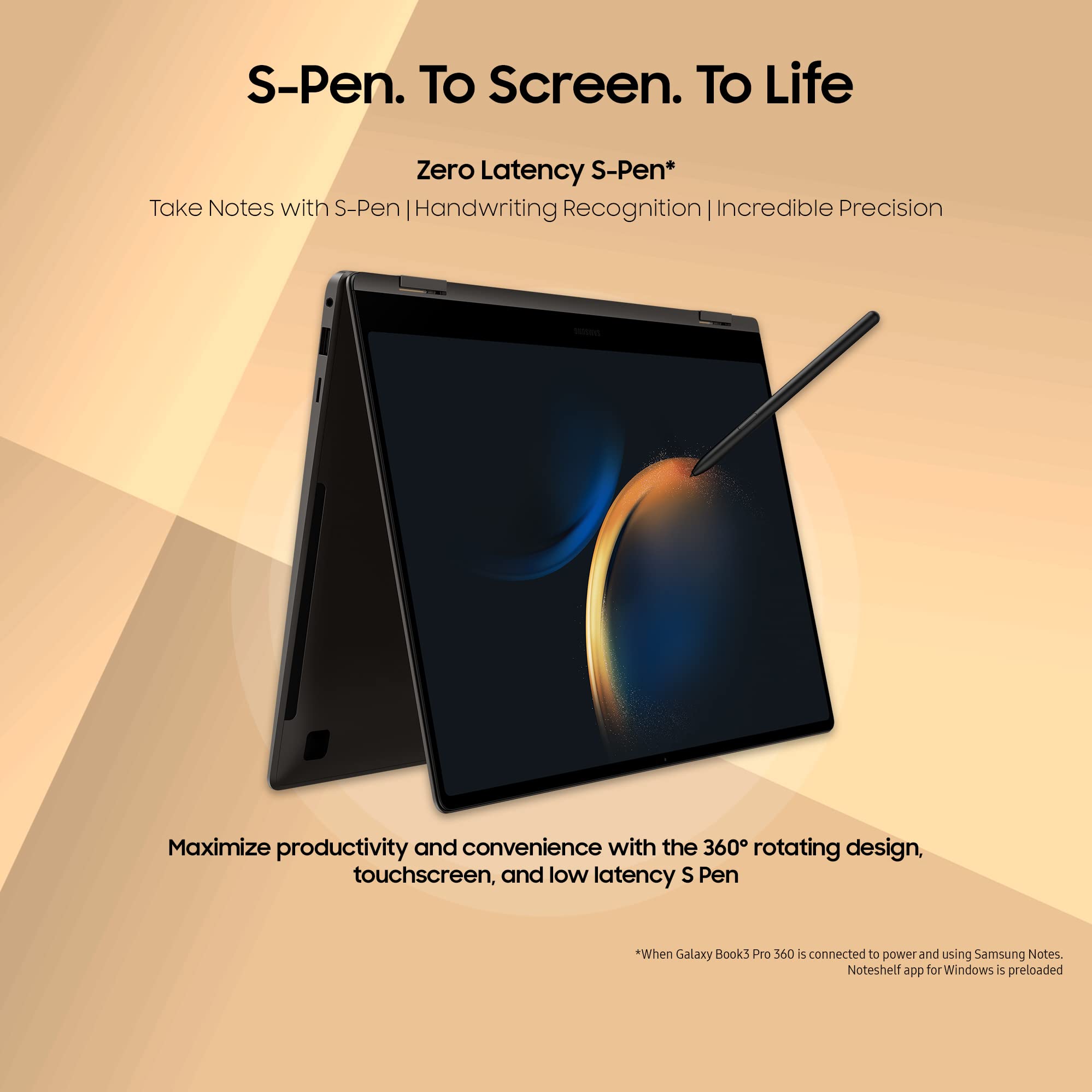 Samsung Galaxy Book3 Pro 360 Intel 13th Gen i5 EvoTM 40.62cm(16") Touchscreen 2-in-1 3K Display, 120Hz, Thin & Light Laptop(16 GB/512 GB SSD/Windows 11/MS Office/S-Pen/Graphite/1.6Kg), NP960QFG-KA2IN 4
