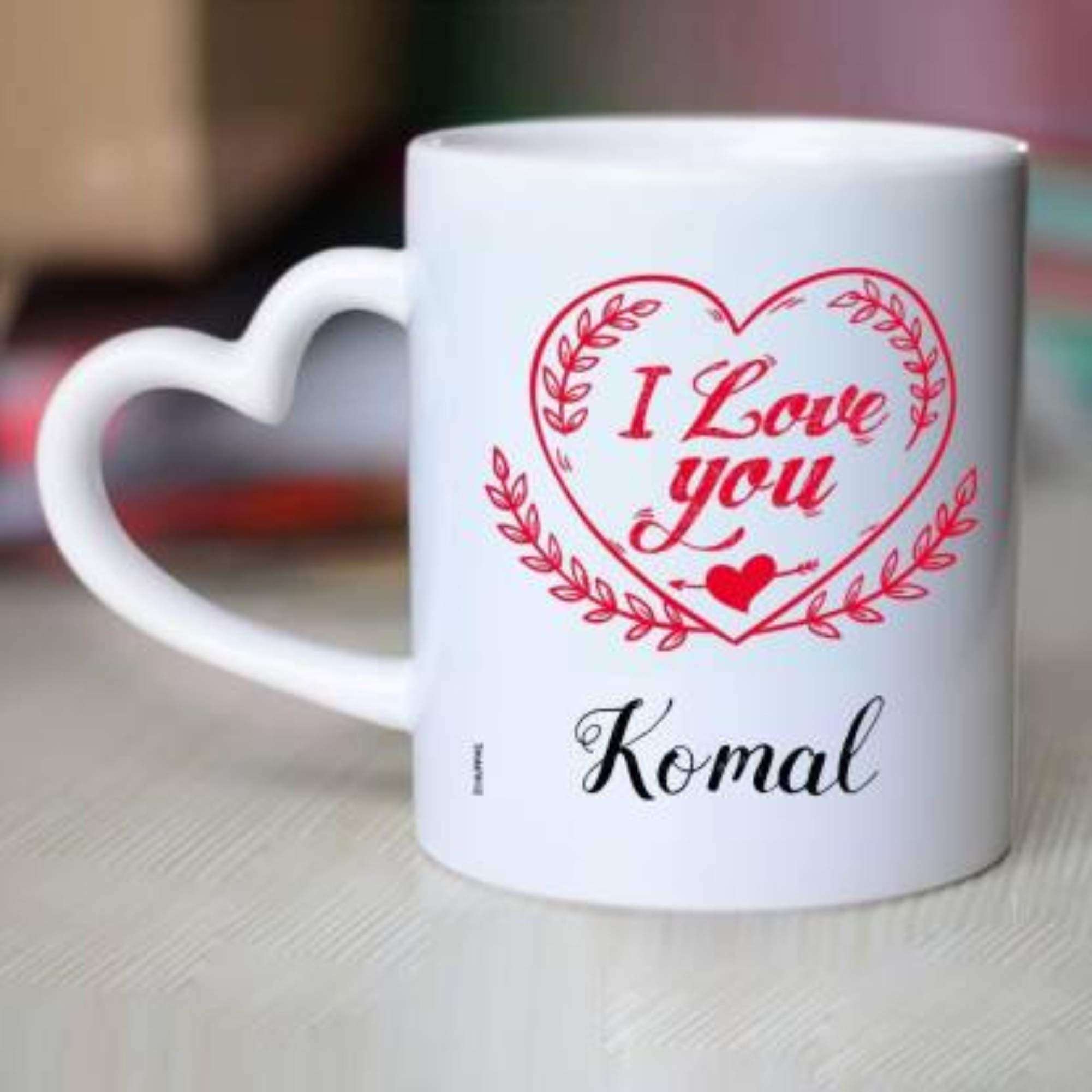 Huppme I Love You Komal Heart Handle Ceramic Mug (350 ml) 3