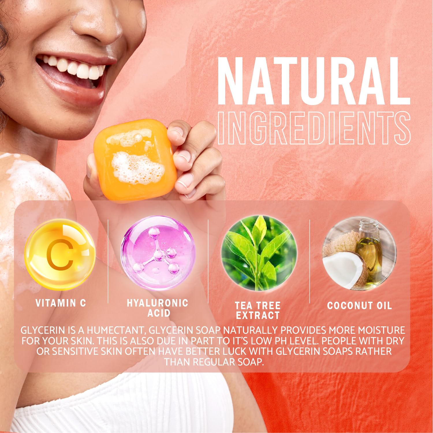 Koji White Pure Kojic Acid Soap | Glycerin Soap Bar for Gentle Skin Brightening and Exfoliation with Tea Tree, Coconut Oil, Hyaluronic Acid & Vitamin C, Vegan, 2.82 oz 4