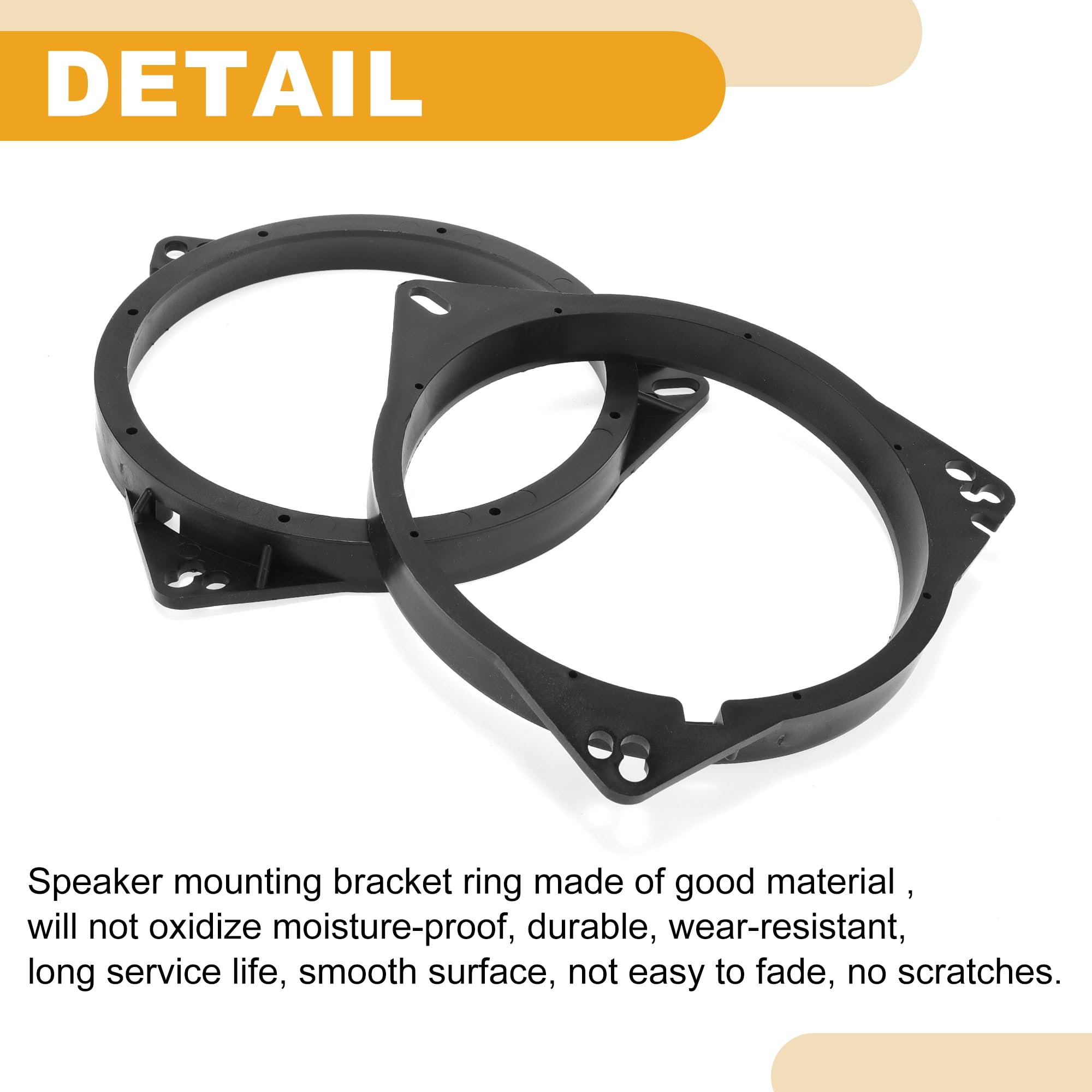 Partuto Speaker Spacer Ring Tweeter Speaker Spacer Adapter Car for Nissan Qashqai Front Rear Doors ABS Black Waterproof 5