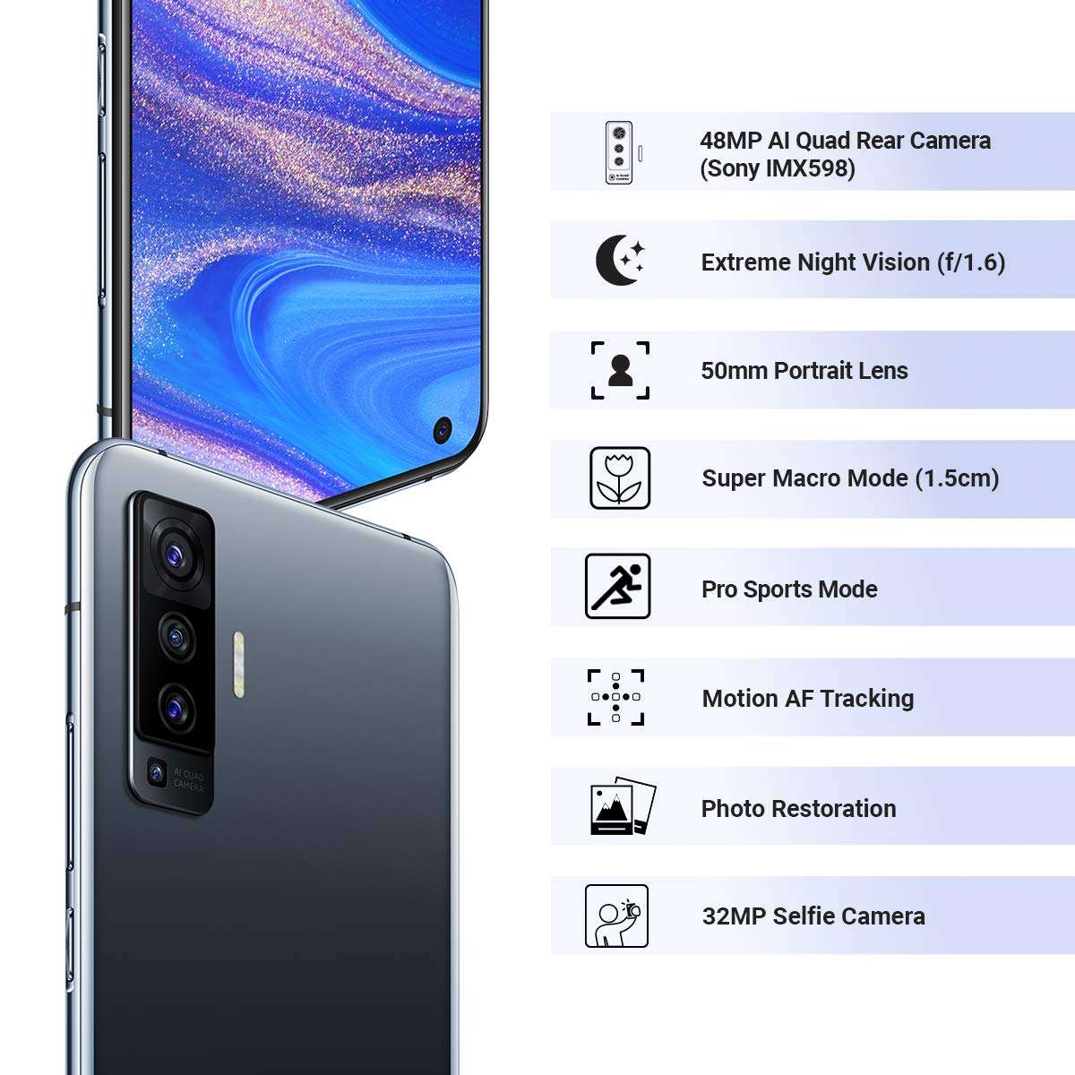 Vivo X50 (Glaze Black, 8GB RAM, 128GB Storage) Without Offer 2