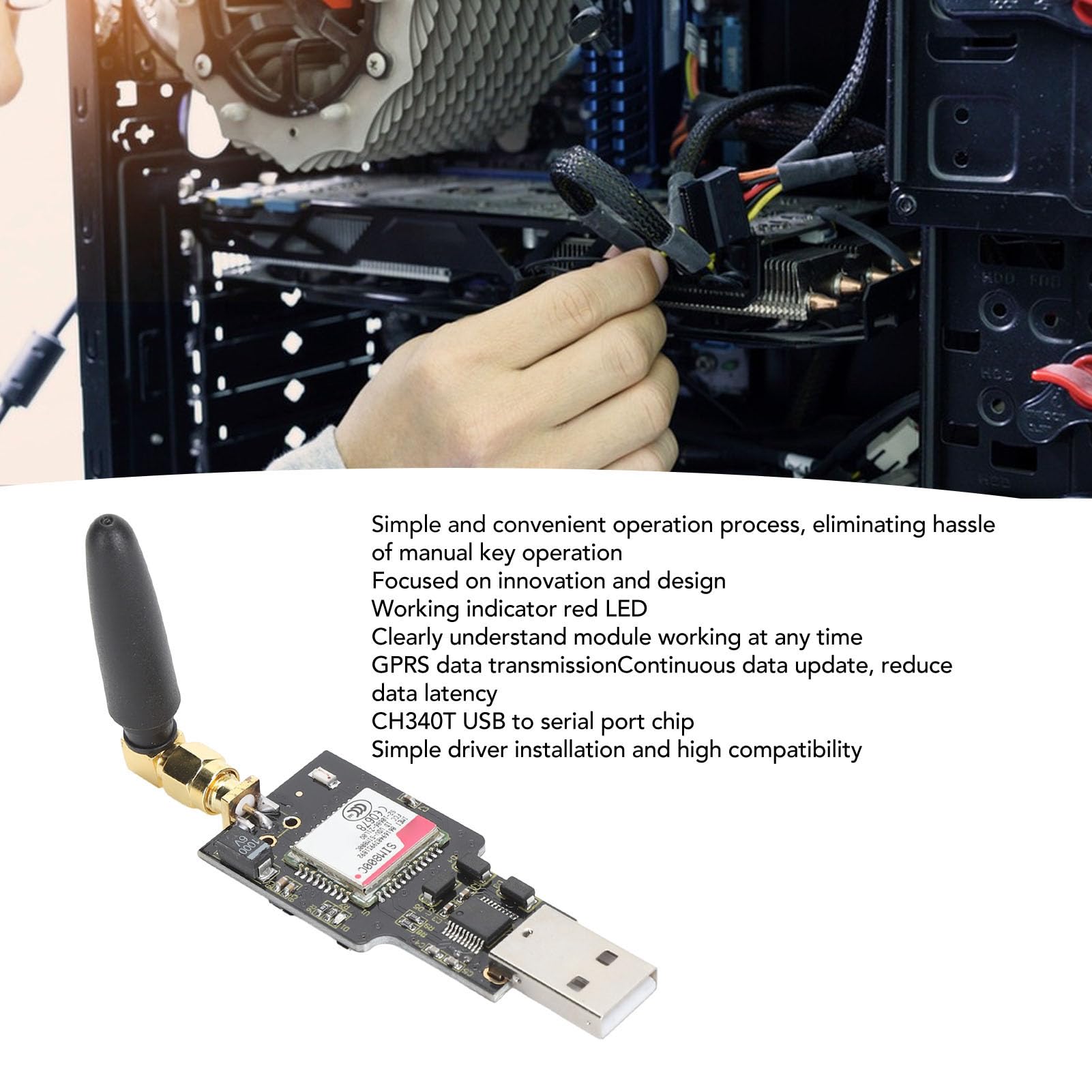 SIM800C USB to GSM Module,USB Communication Modem GSM GPRS 850, 900,1800,1900MHz,with Bluetooth Phone Voice SMS Data 5
