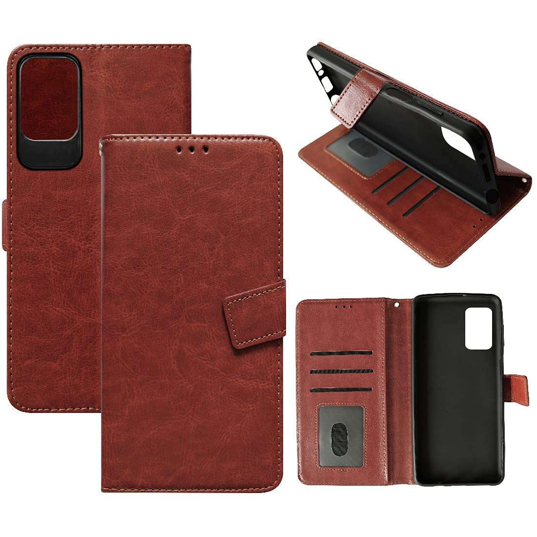 Casotec Flip Cover for Mi Redmi Note 10 Pro/Note 10 Pro Max | Premium Leather Finish | Inbuilt Pockets & Stand | Flip Case for Mi Redmi Note 10 Pro/Note 10 Pro Max (Brown) 1