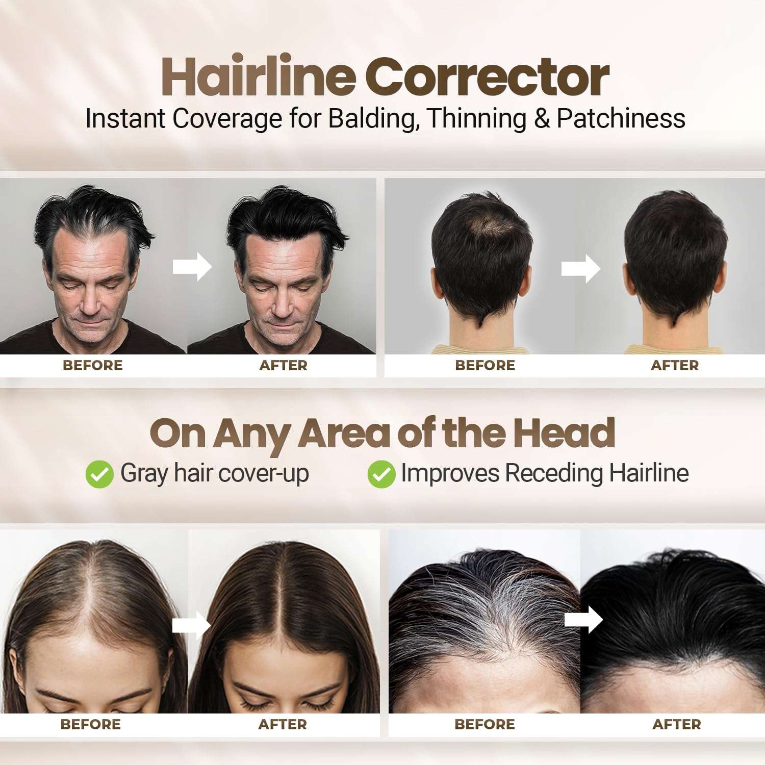 Herbishh Hair Color Shampoo for Gray Hair – Magic Hair Dye Shampoo 500ml Black + Koloret Root Touch Up Powder– Natural Black Powder for Women & Men 10g 4