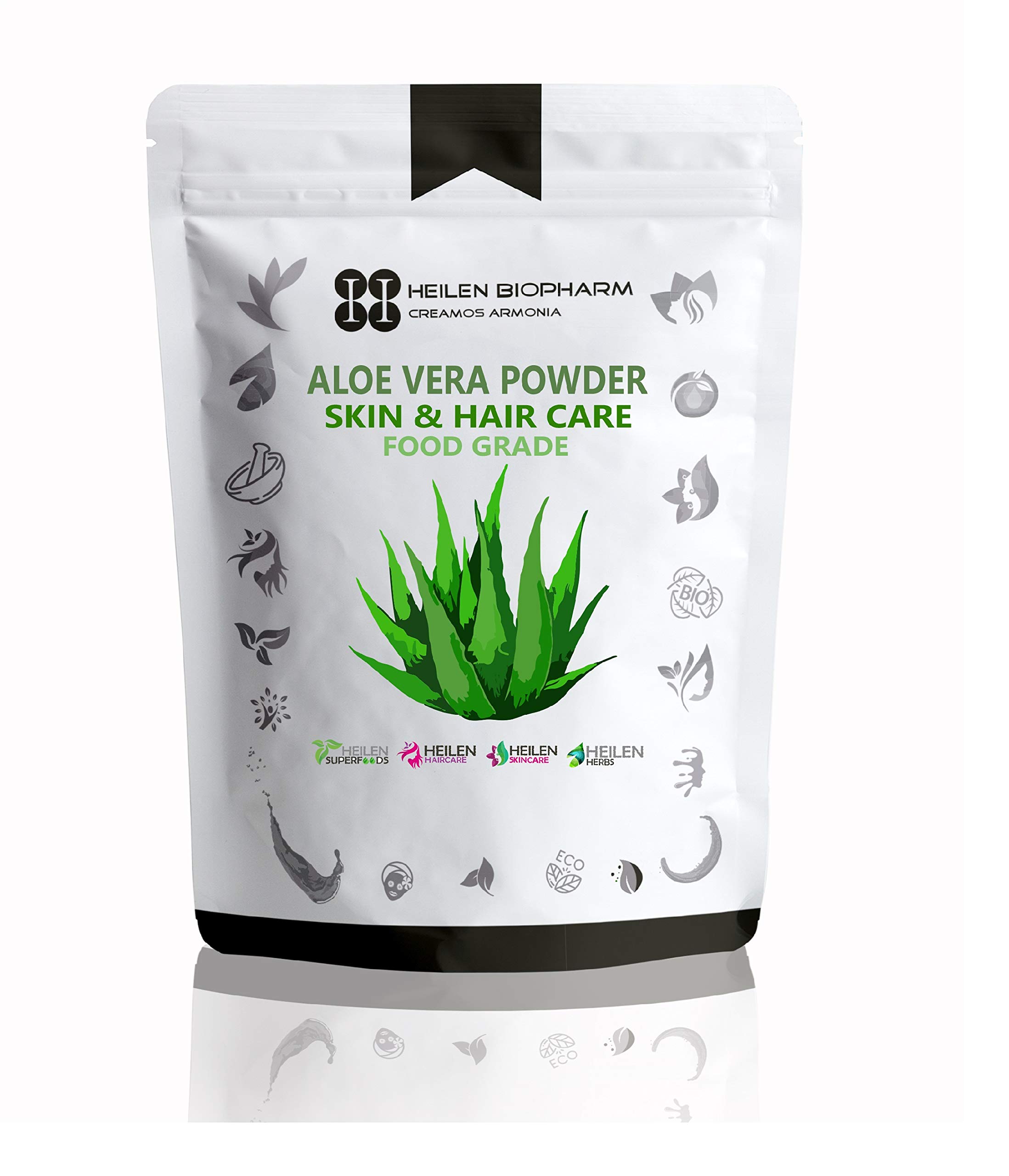 Heilen Biopharm Aloe Vera Leaf Powder For Skin & Hair Improvement - 400 gram Pack of 1 1