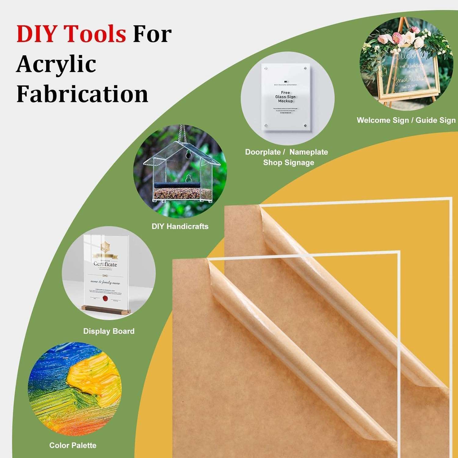 BIGMALL Clear/Transparent Acrylic 1 pieces Plexiglass 2mm Sheet 12"x18" DIY Projects 2mm (2mm, transparent, 12x18) pack of 1pcs 6