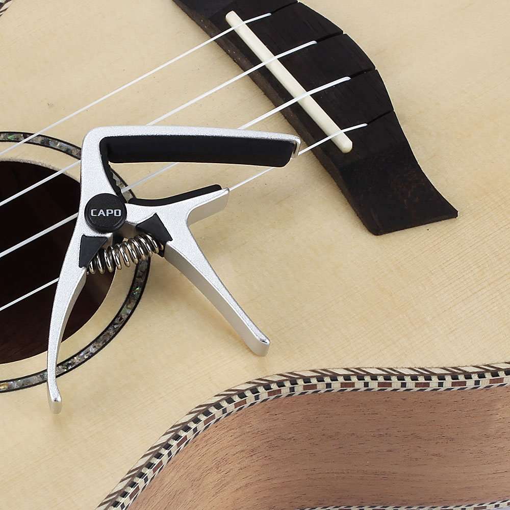 Professional Ukulele Capo, Mini Size 4 String Guitar Capo, (SILVER) 4