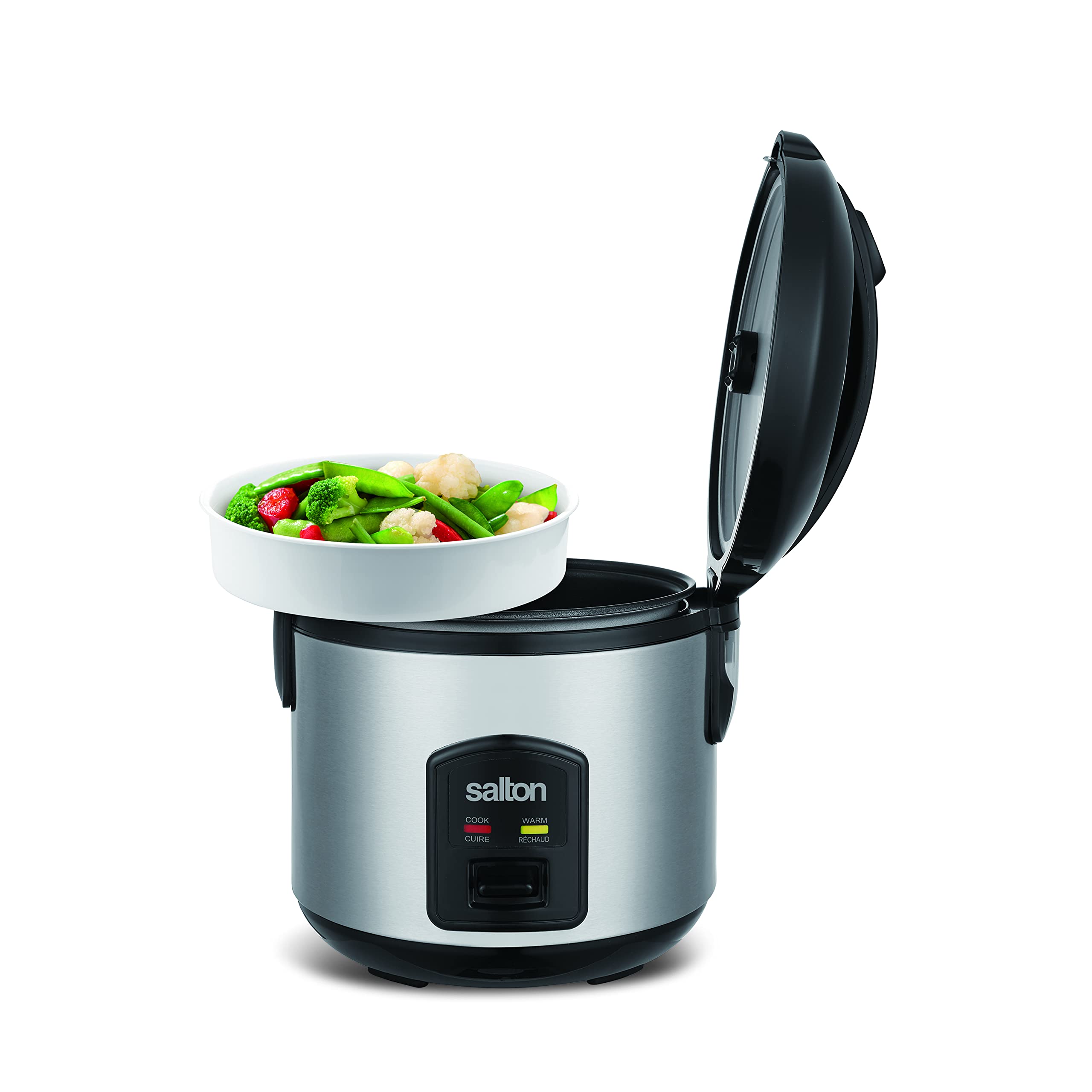 Salton 8 Cup Jar Style Automatic Rice Cooker with Food Steaming Basket, Measuring Cup & Spatula, Removable Non-Stick Cooking Bowl (RC2027) 4