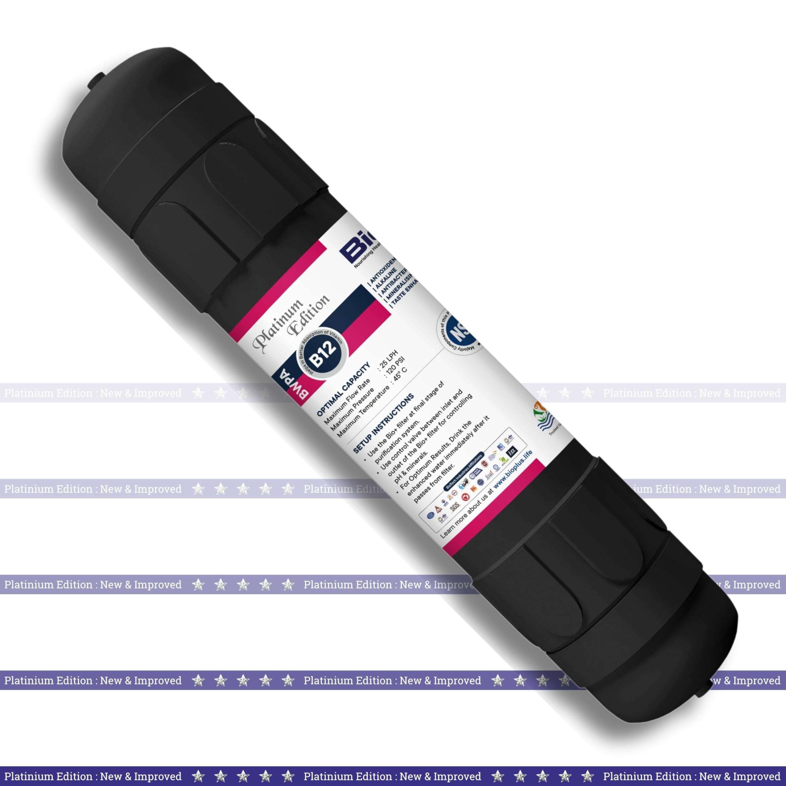 Bio+ B12 Water Filter: Enhance B12 Absorption, Improve Digestion, and Enjoy Refreshing Water - NSF Certified, 10,000L Capacity 1