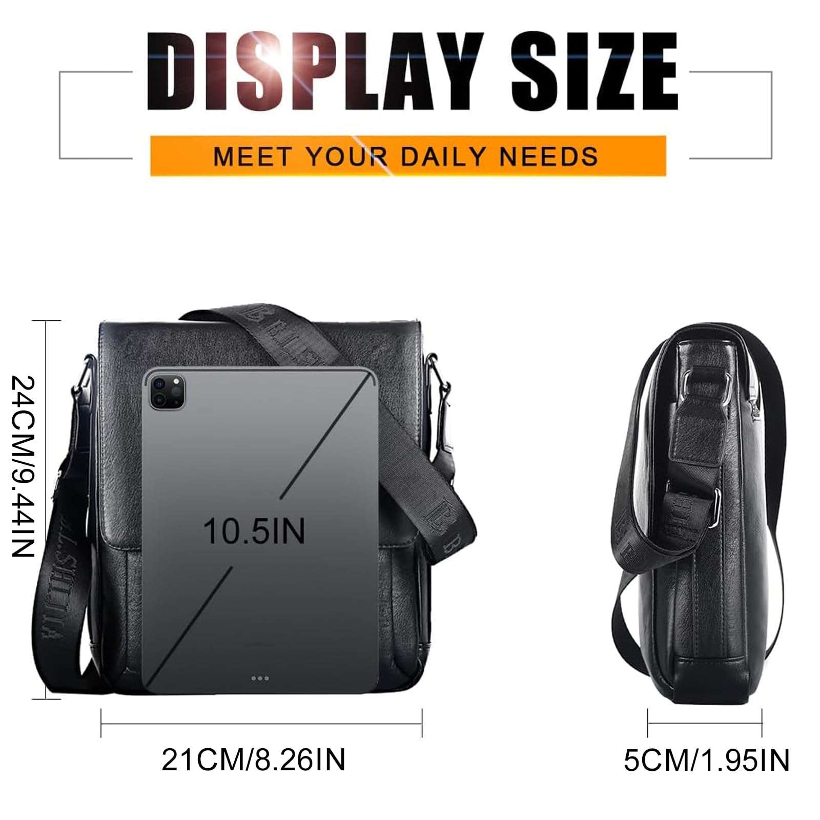 Leathario Men's Leather Shoulder Bag Crossbody Bag For Men Small Messenger For Work Business Satchel Casual 3