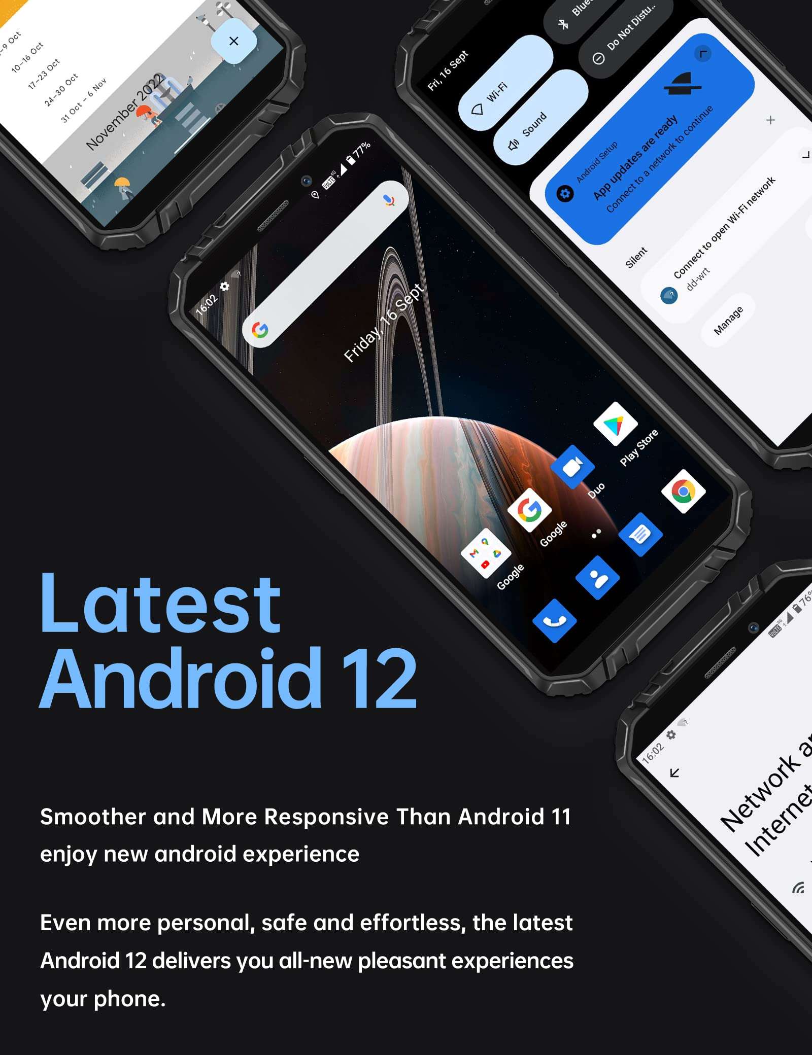 OUKITEL Rugged Smartphone [12500mAh], WP18 Pro (2023) 5.93" Rugged Phone, 4GB + 64GB/1TB, Android 12, 13MP Camera, IP68 Waterproof Unlocked Mobile Phones, 4G Dual SIM,OTG/NFC/GPS/T-Mobile 6