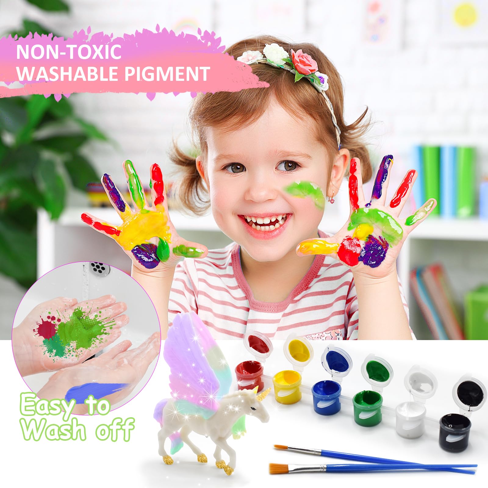 Cyiecw Unicorn Gifts for Girls - Arts and Crafts for Girls Ages 3, 4, 5, 6, 7, 8 - Paint Your Own Unicorn Wind Chime 5