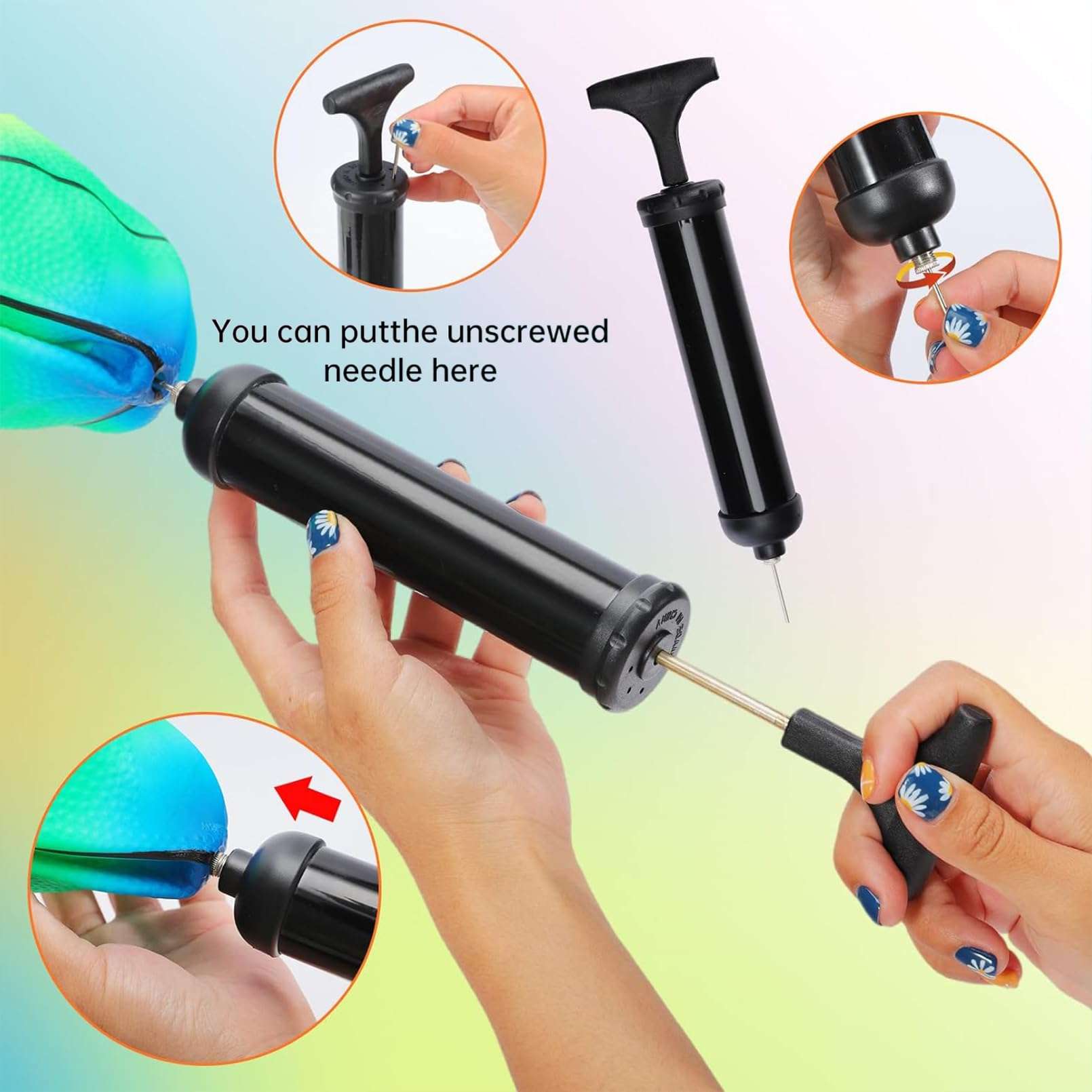 Jeffbaubl 4Pcs Playground Balls,Rainbow Balls Kickballs with 1 Hand Pump,8.5 Inch Inflatable Playground Ball Kick Balls Handball,Colorful Dodgeball for Kids Adults Indoor Outdoor Games (Basketball) 5