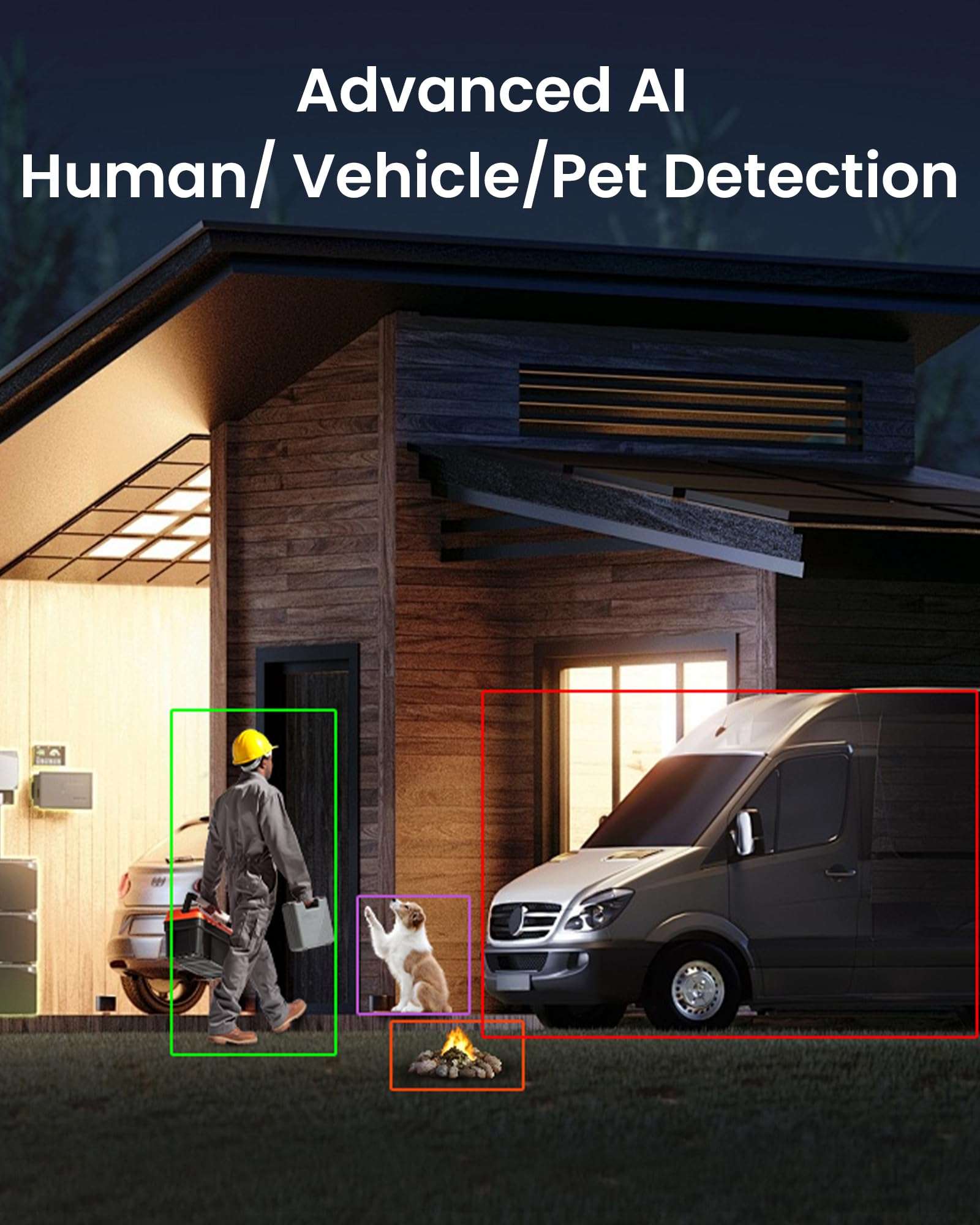 ZOSI C296 3K 5MP Add-on PoE PT Camera Outdoor, Starlight Night Vision, AI Face Human Vehicle Detection, 2-Way Talk, Auto Track, Pan/Tilt, Only Compatible NVR 5