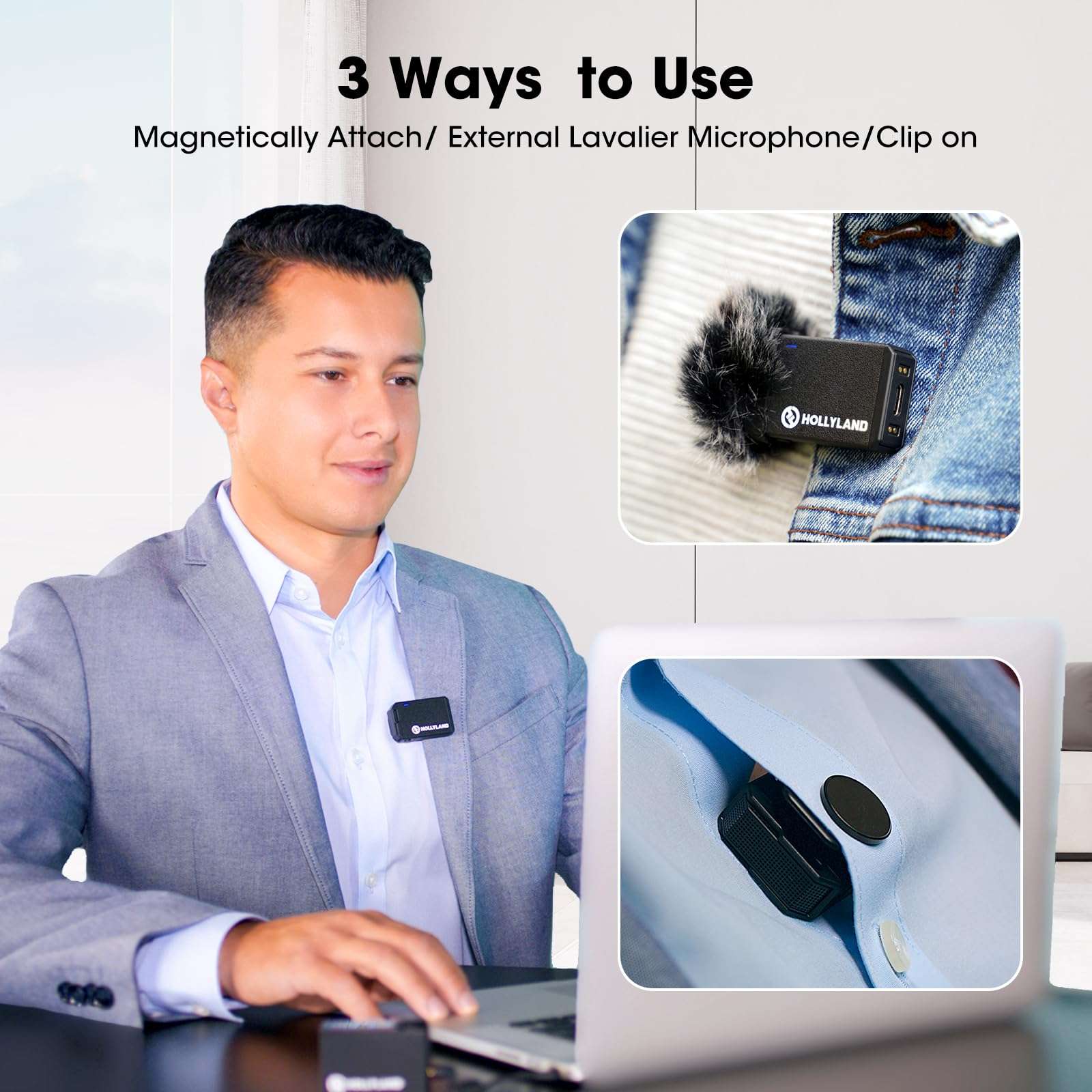 Hollyland Lark Max Wireless Lavalier Microphone System for Pro Recording with Advanced ENC, 24bit, 22H Duration, 820ft(250m) Range, Compatible with DSLR Camera, iPhone, Android, PC-Black 6