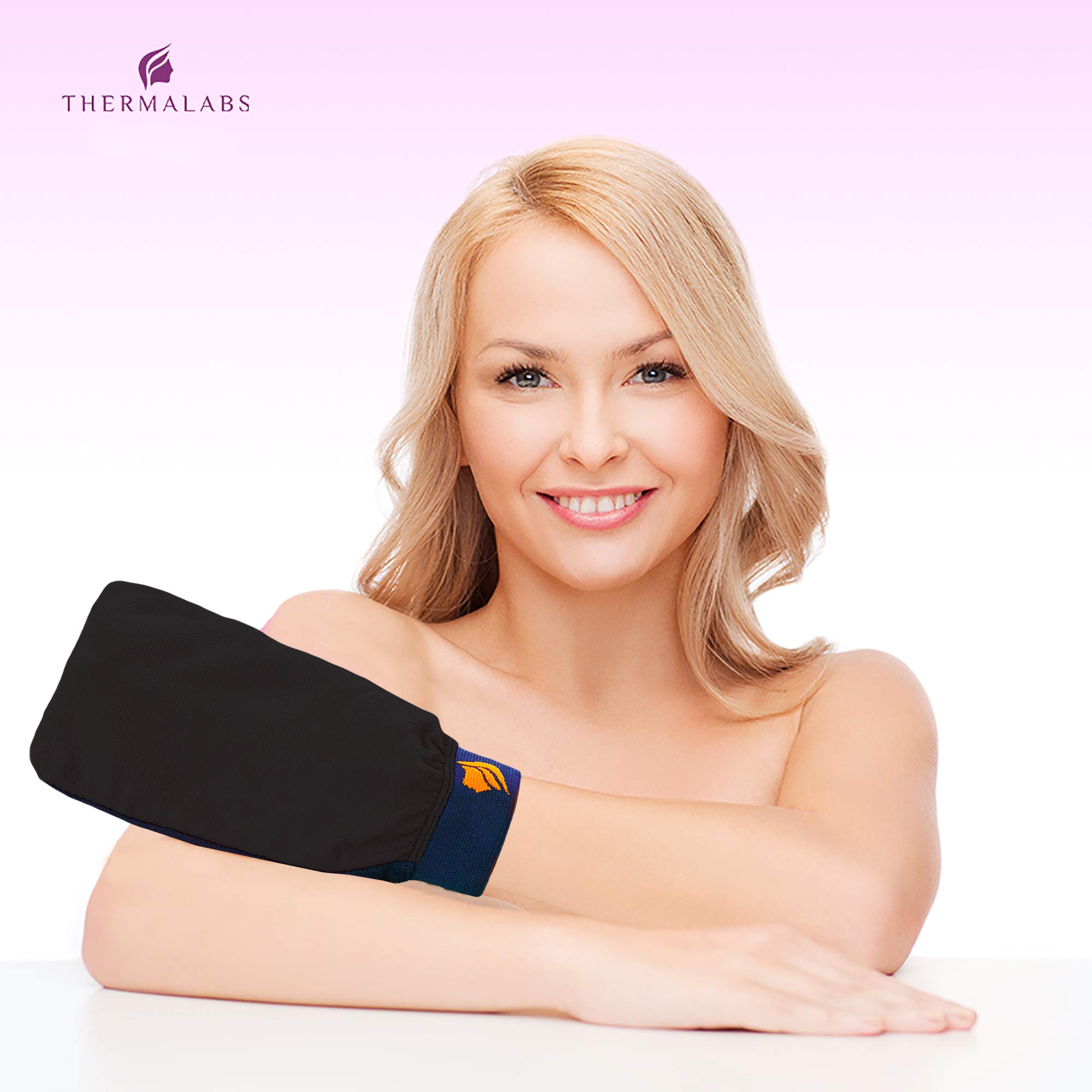 Body Exfoliating Gloves Mitt, Premium Dead Skin Exfoliating Scrubber Bath Gloves Removes Self Tan Easily, Bath & Spa Hamam Body Scrub Glove Black 5